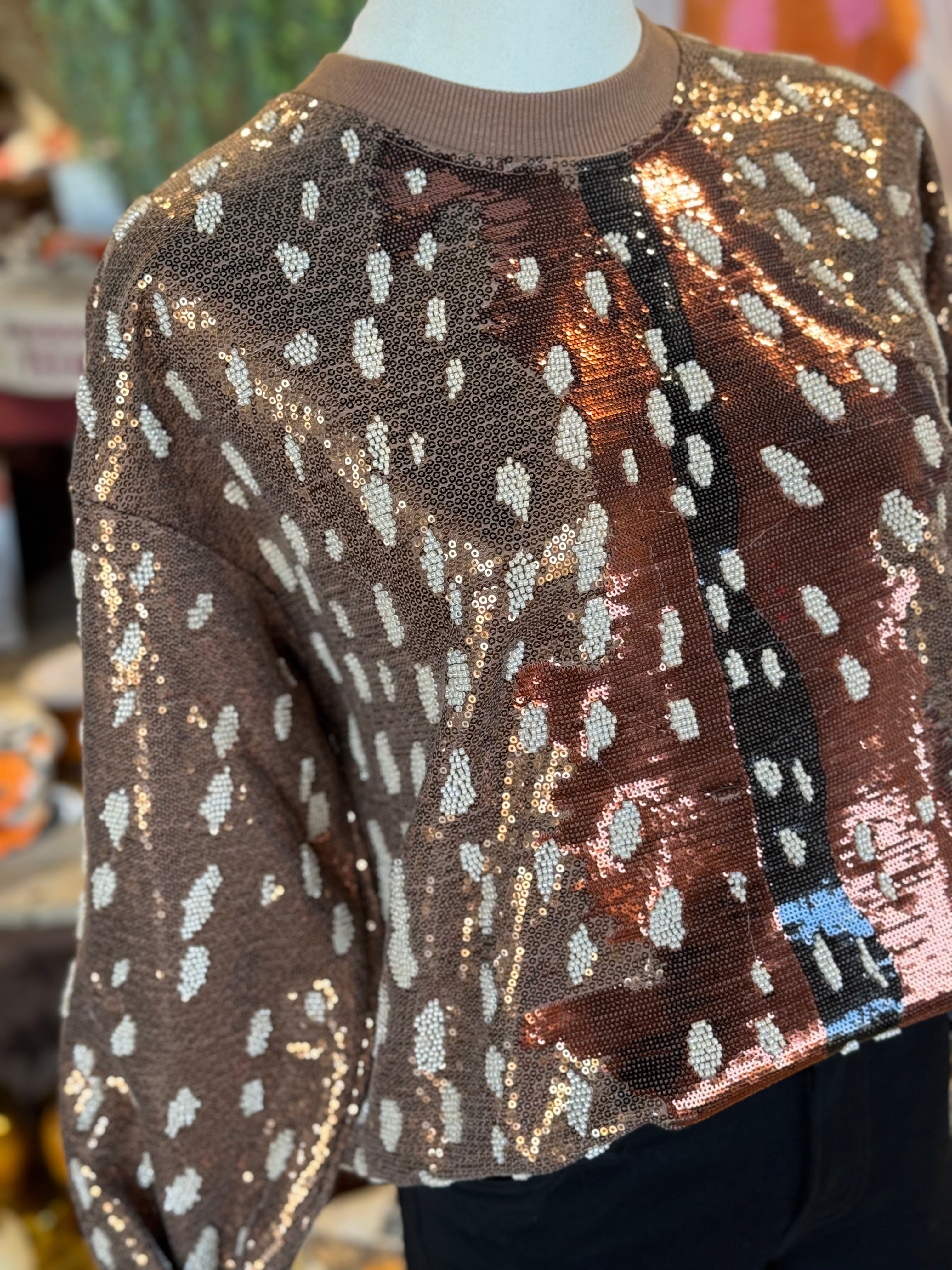 Brown Sequin Deer