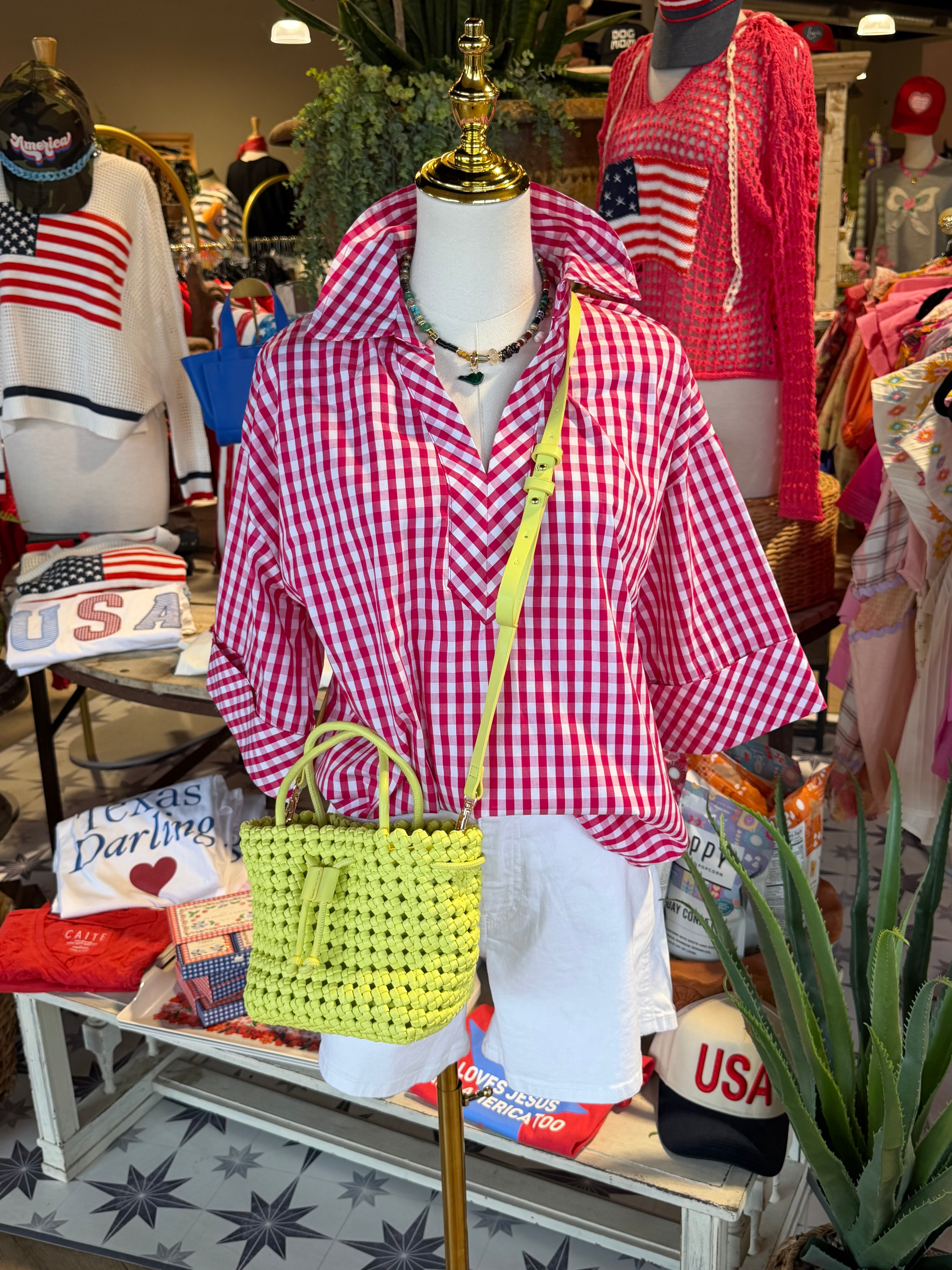 Elizabeth Pink Gingham Top
