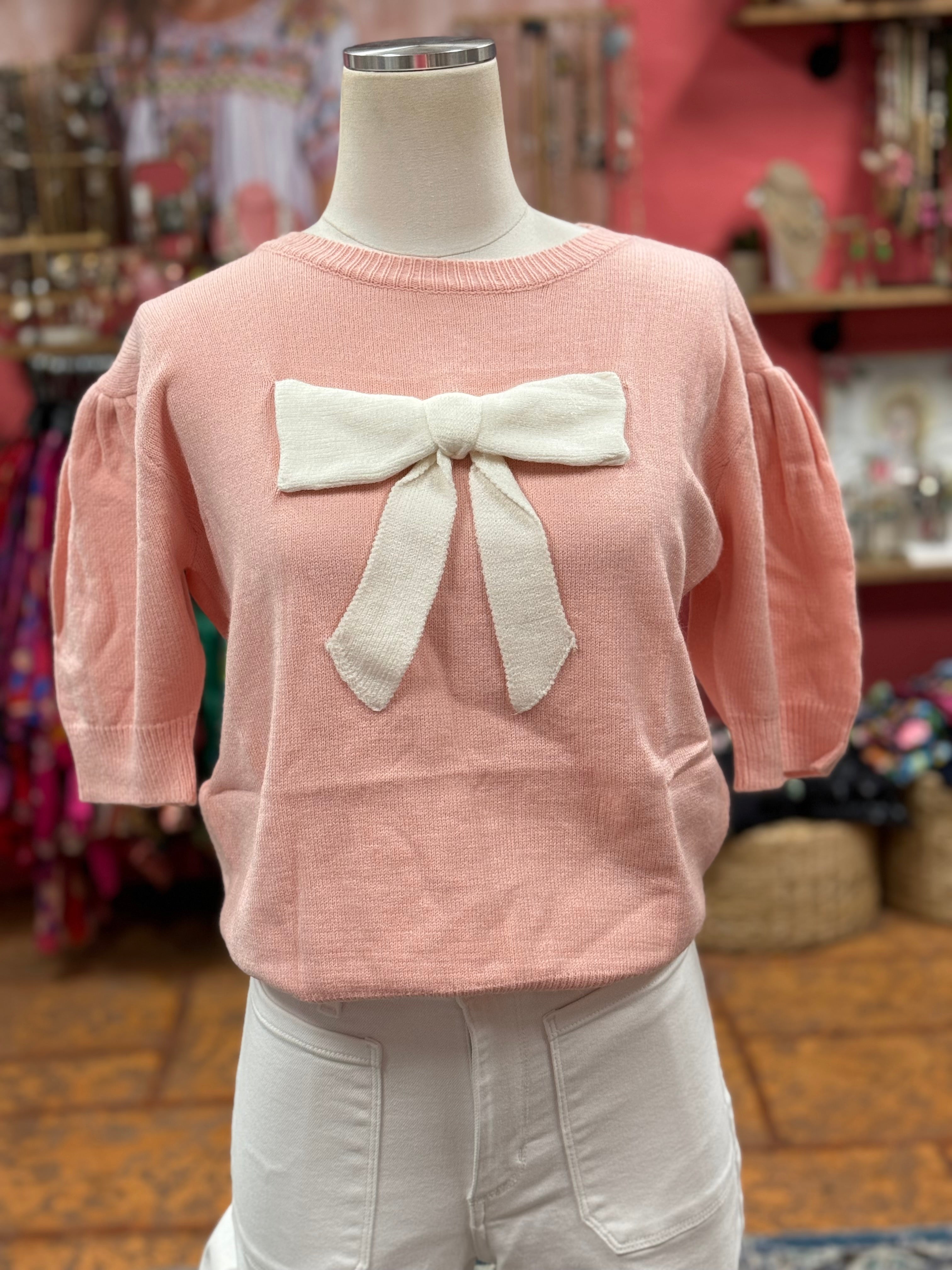 Pink Bow Sweater