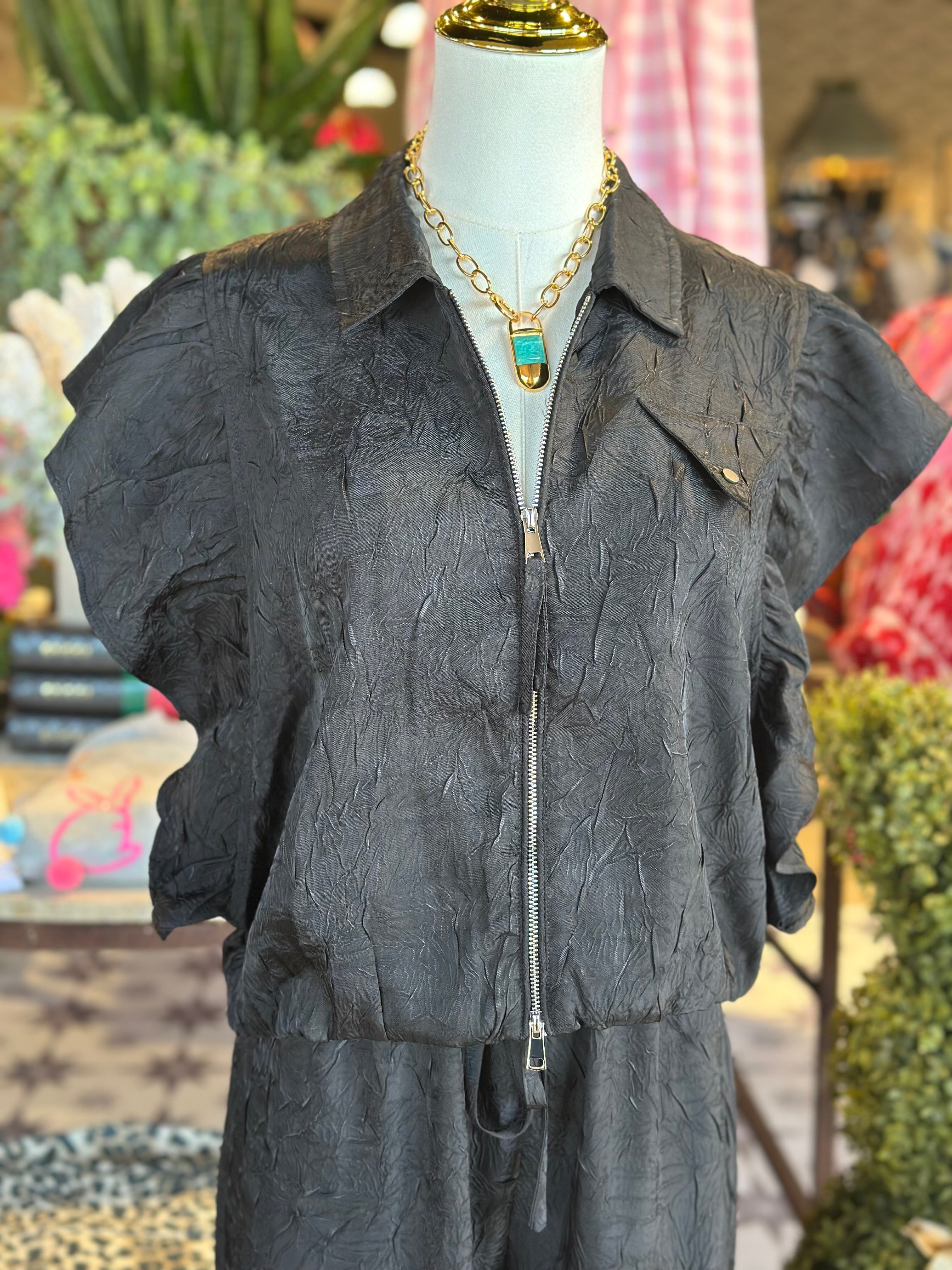 Alisha Zip Ruffle Jacket