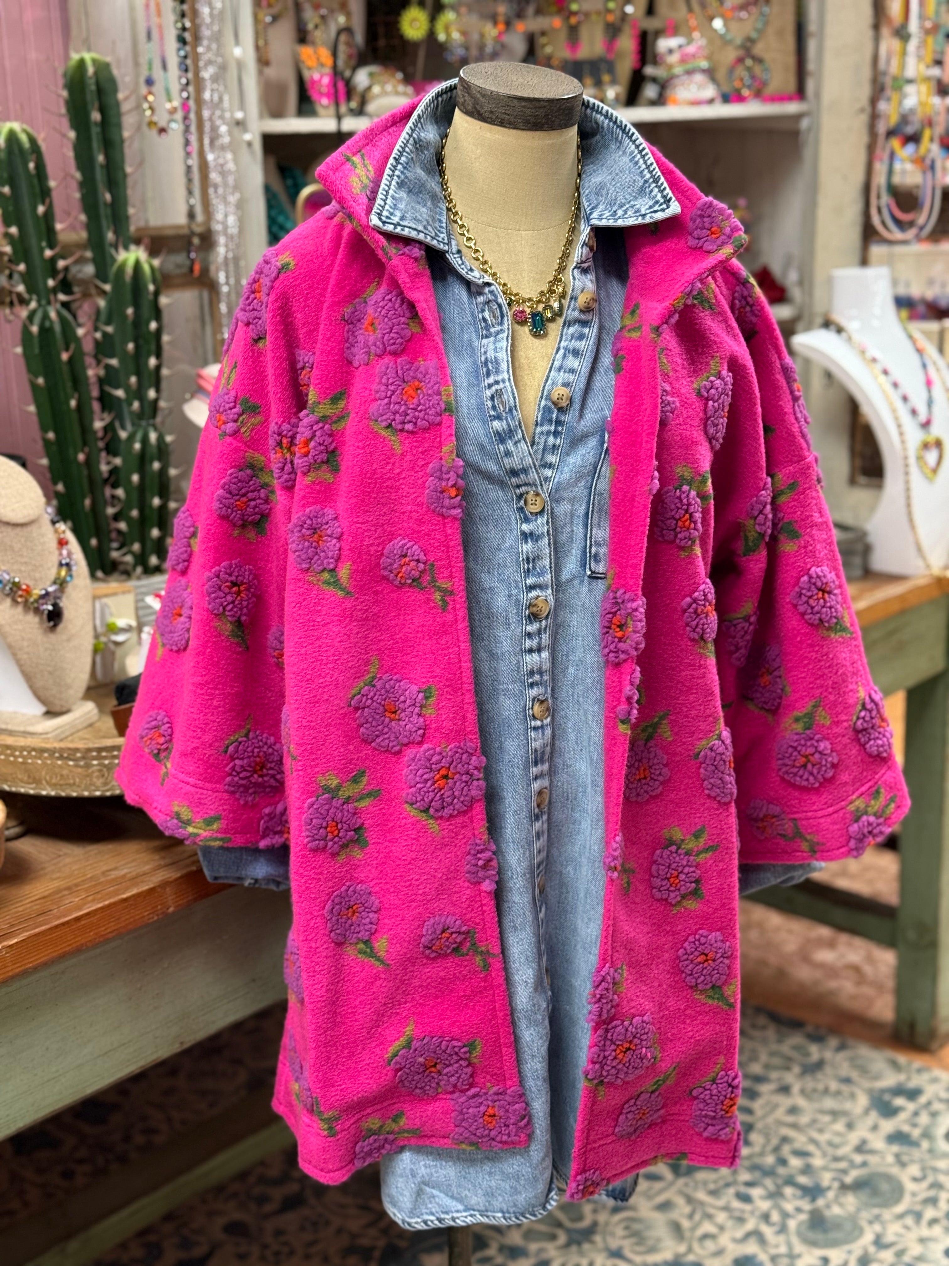 Floral Puff Sherpa