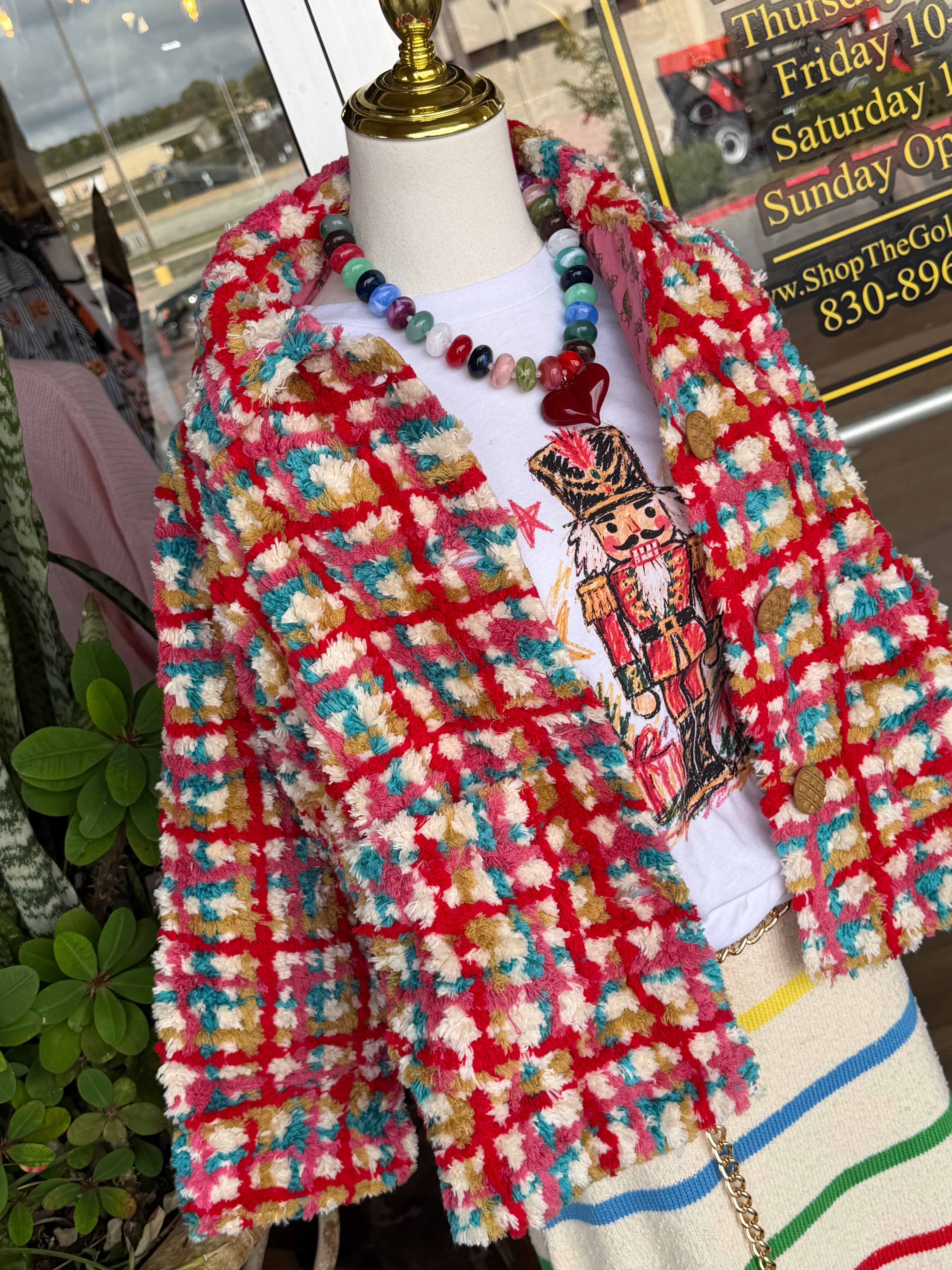 Plaid Shag Jacket