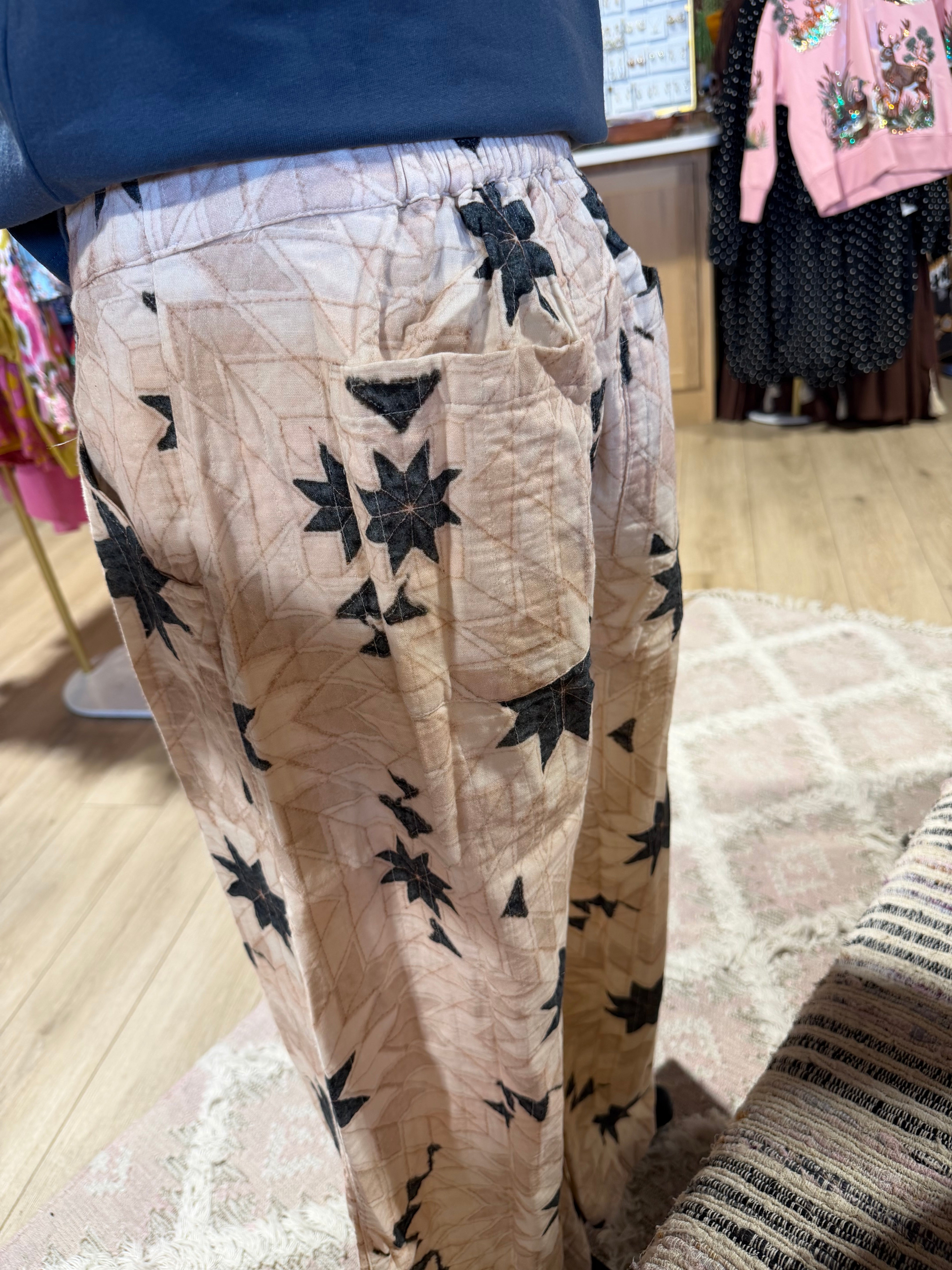 Geometric Star Quilted Pants