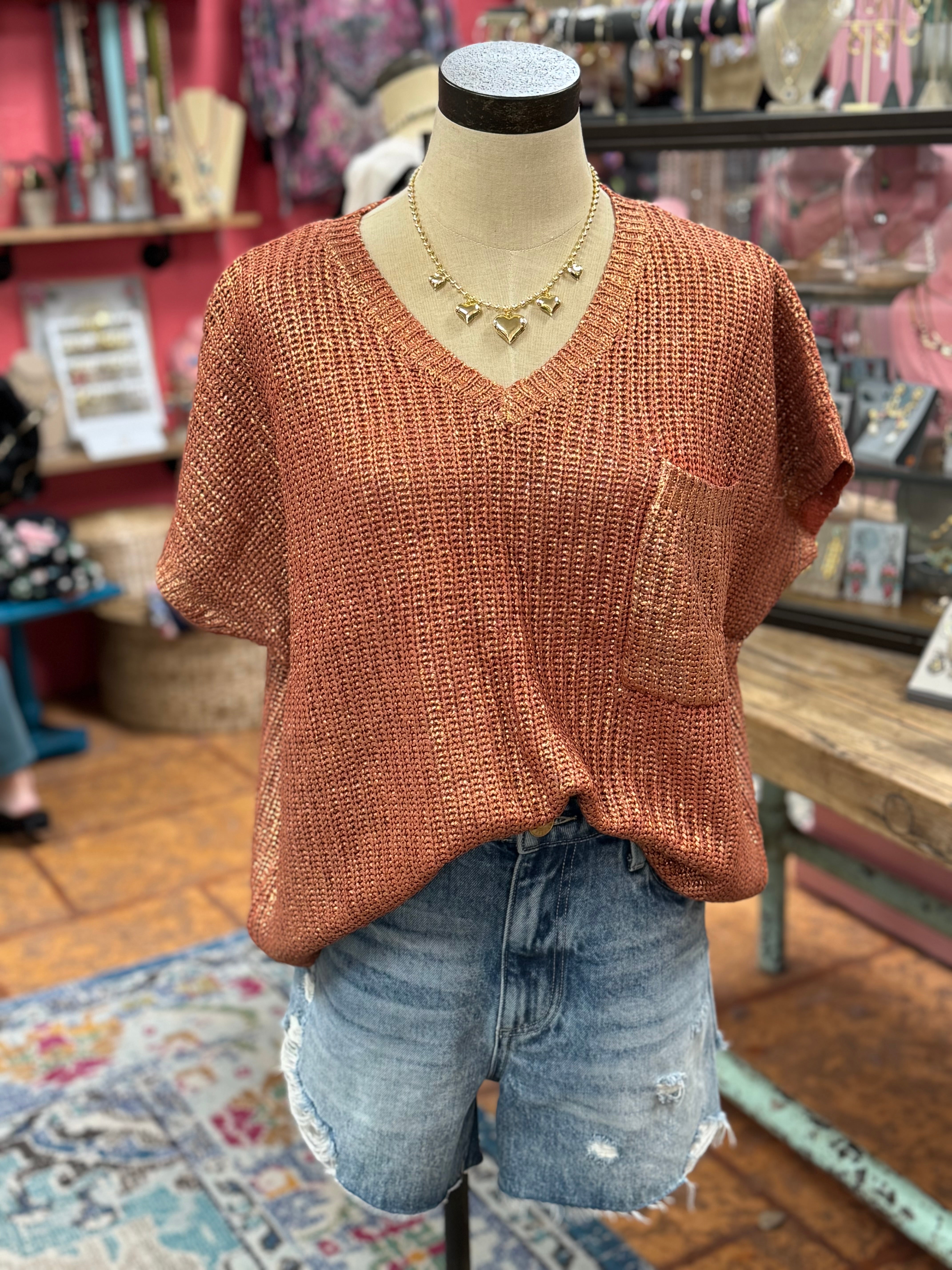 Metallic Rust Top