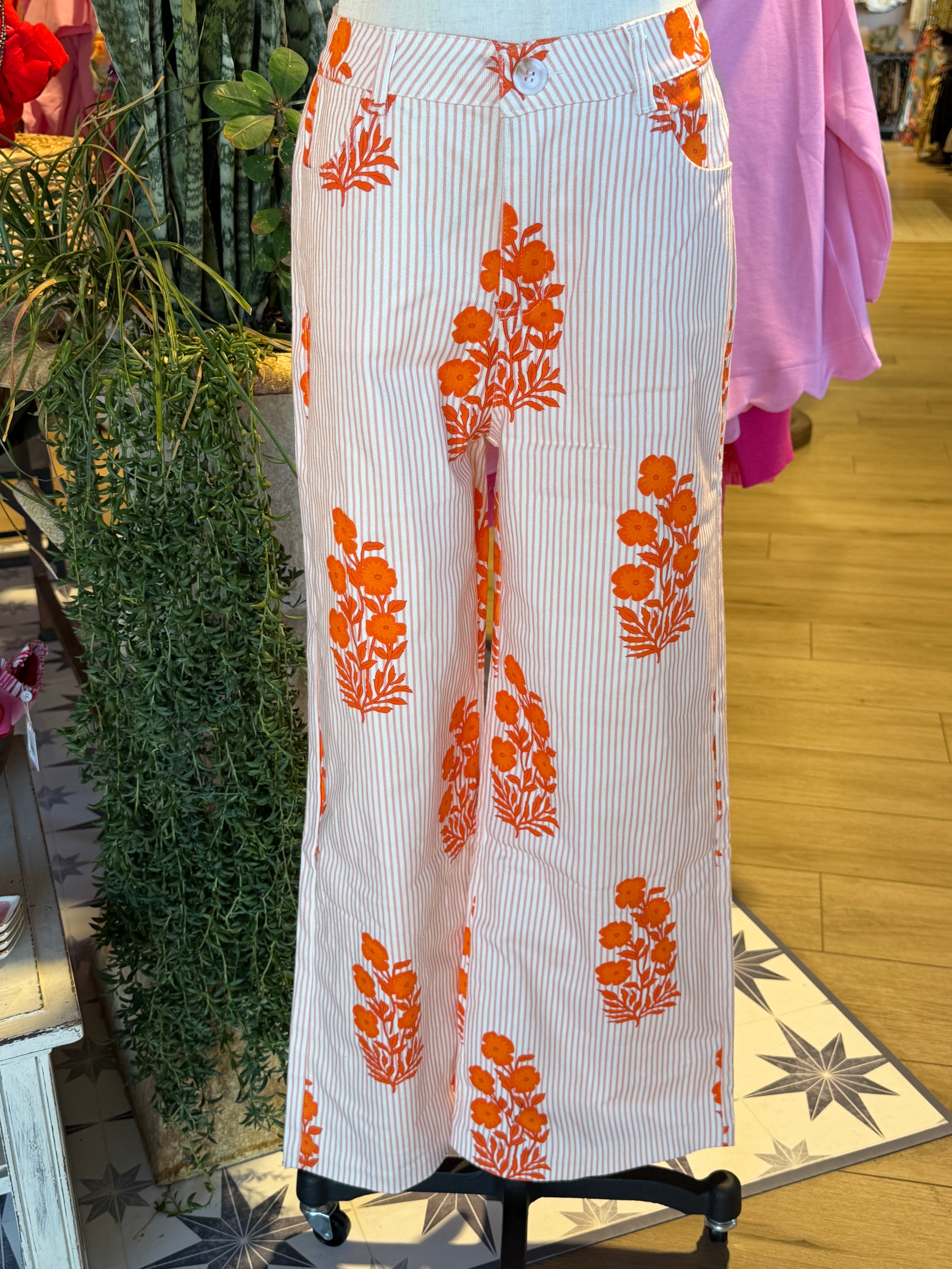 Orange Blooms Pants