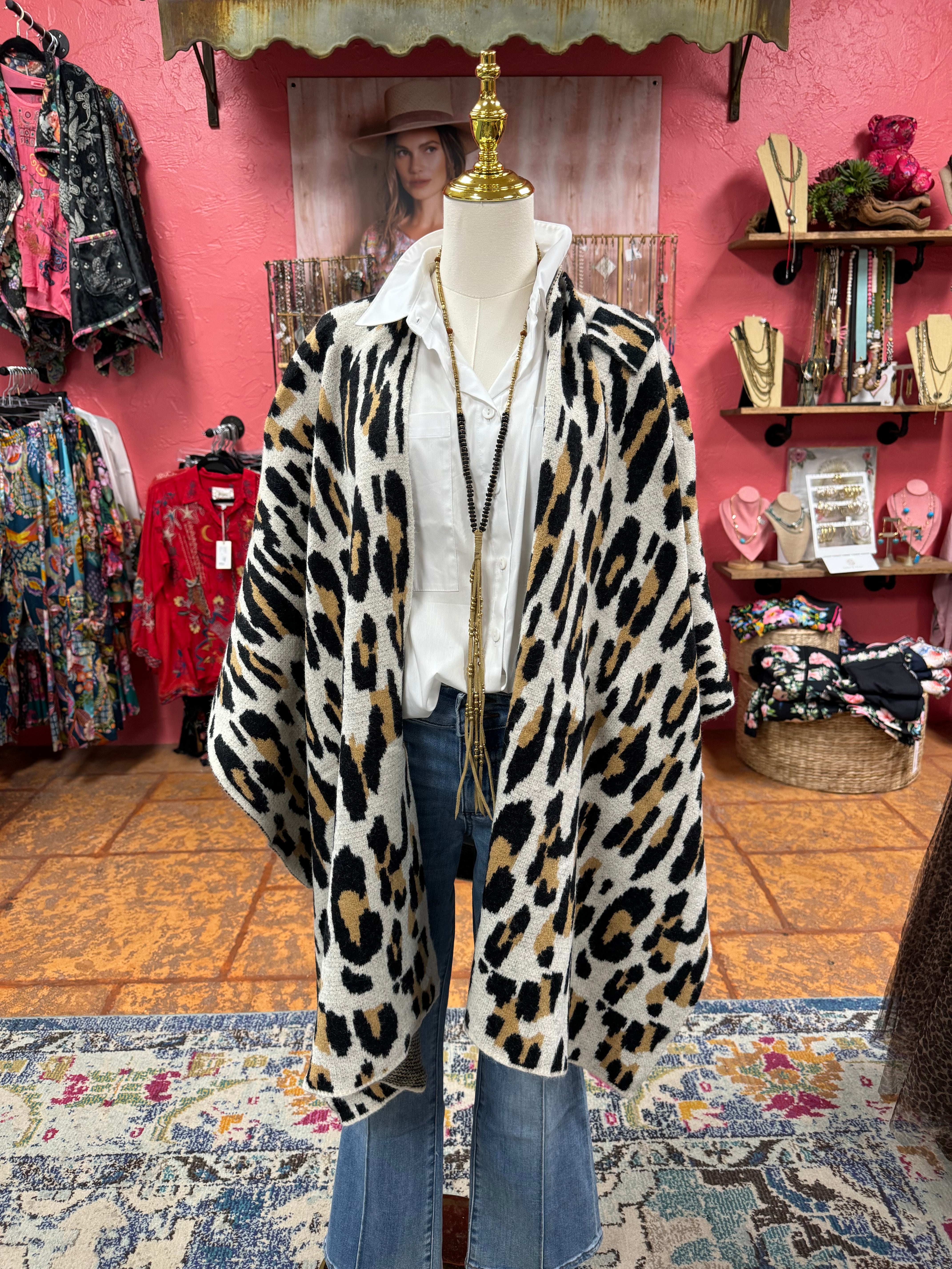 Leopard Ruana Cape