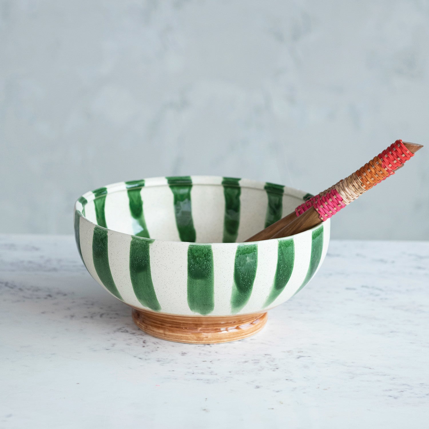 Hand Painted Footed Bowl
