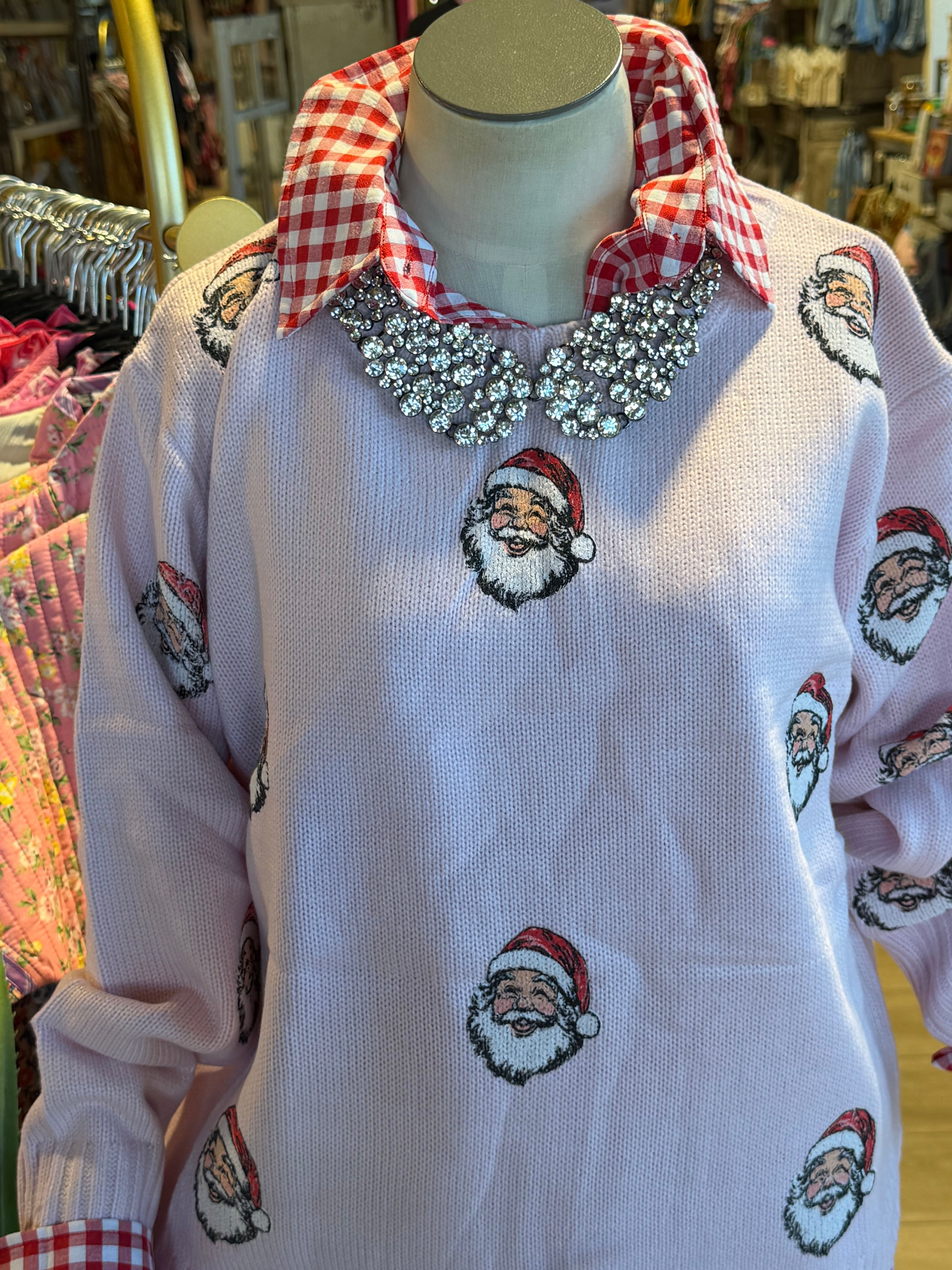 Little Pink Santa Sweater