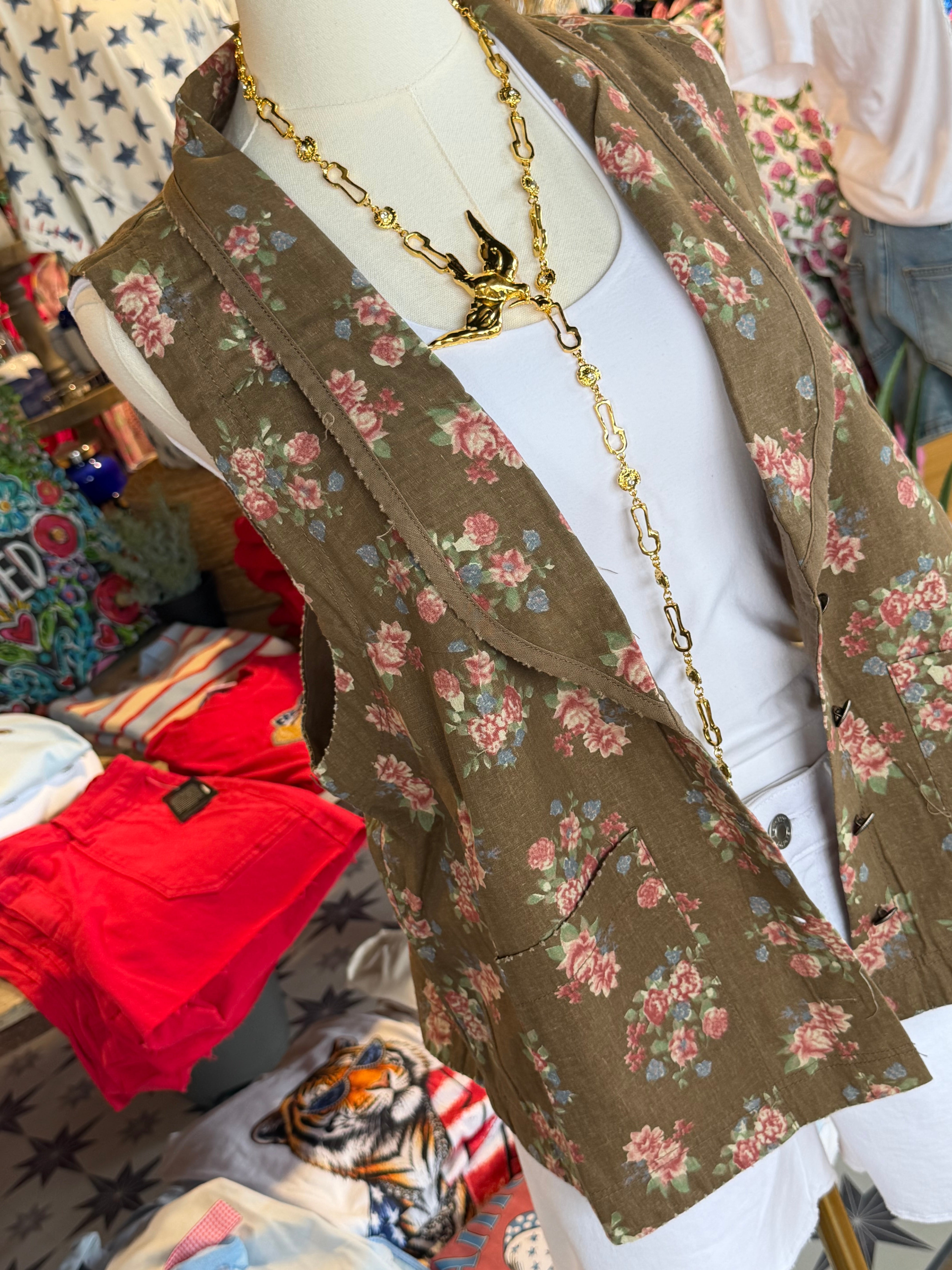 Spellbound Vest - Chocolate Floral