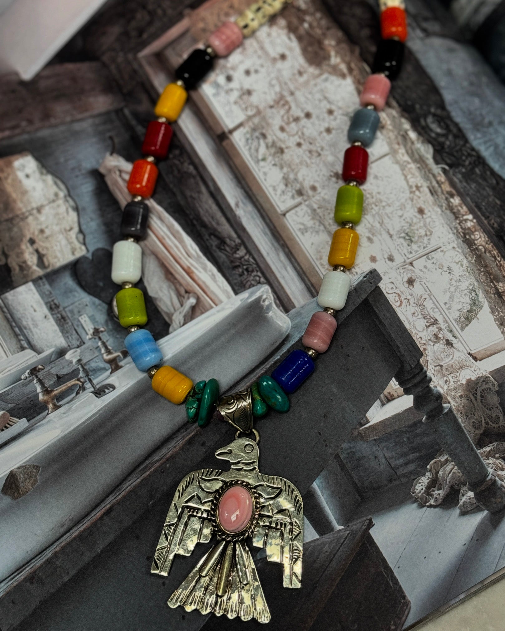 Rainbow Thunderbird Necklace