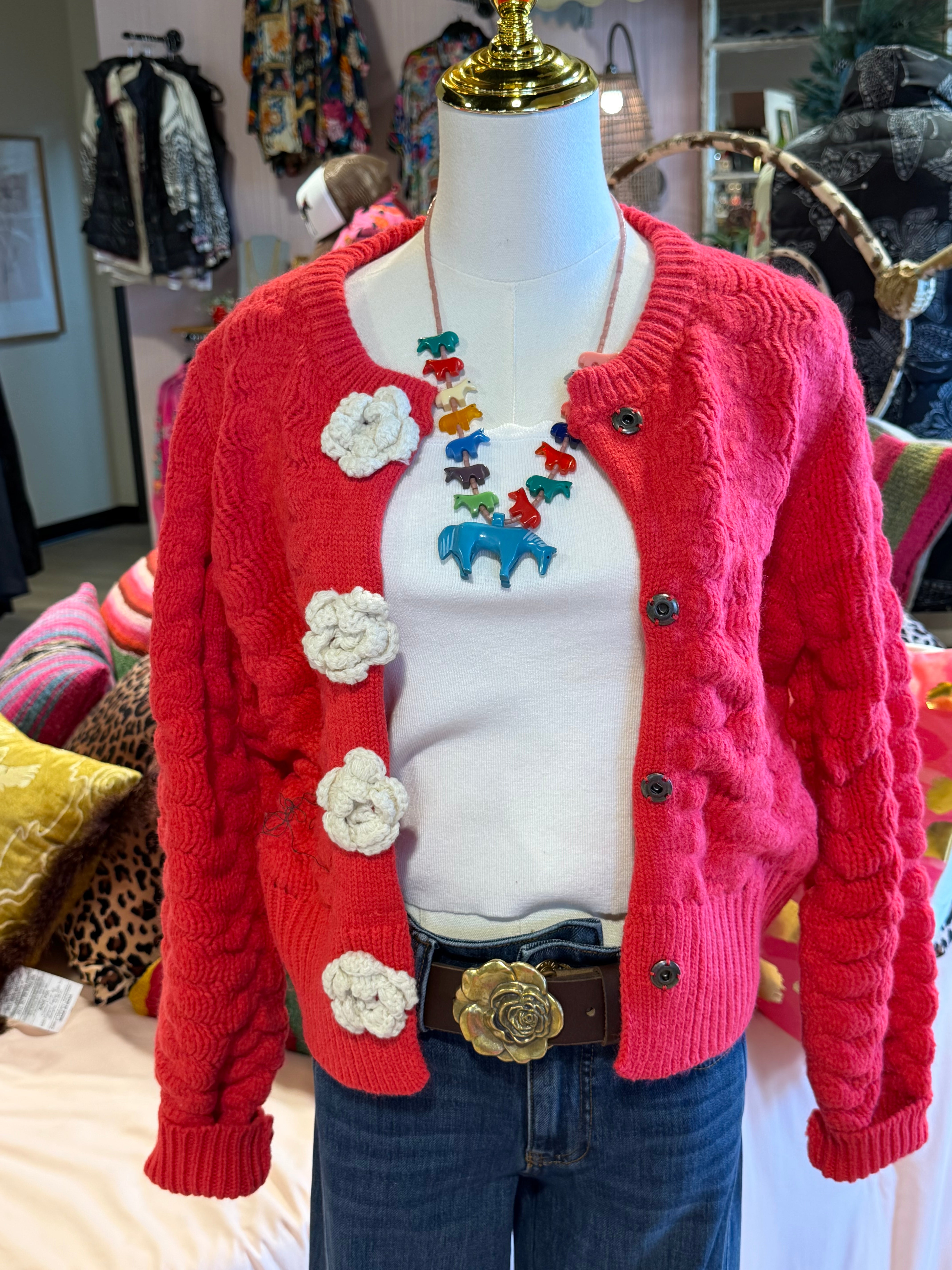 Flower Button Cardigan