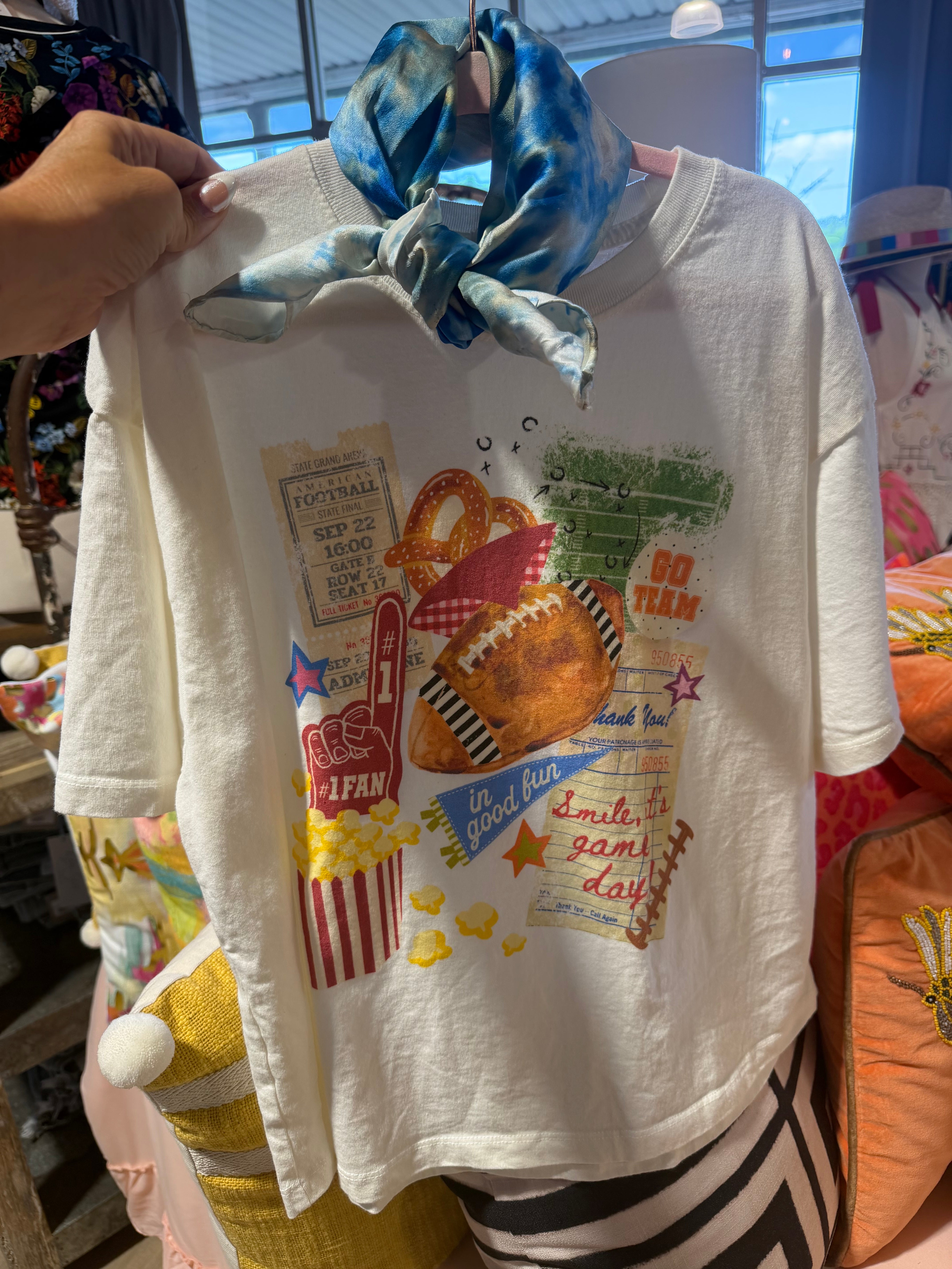 Football Collage Crop Tee