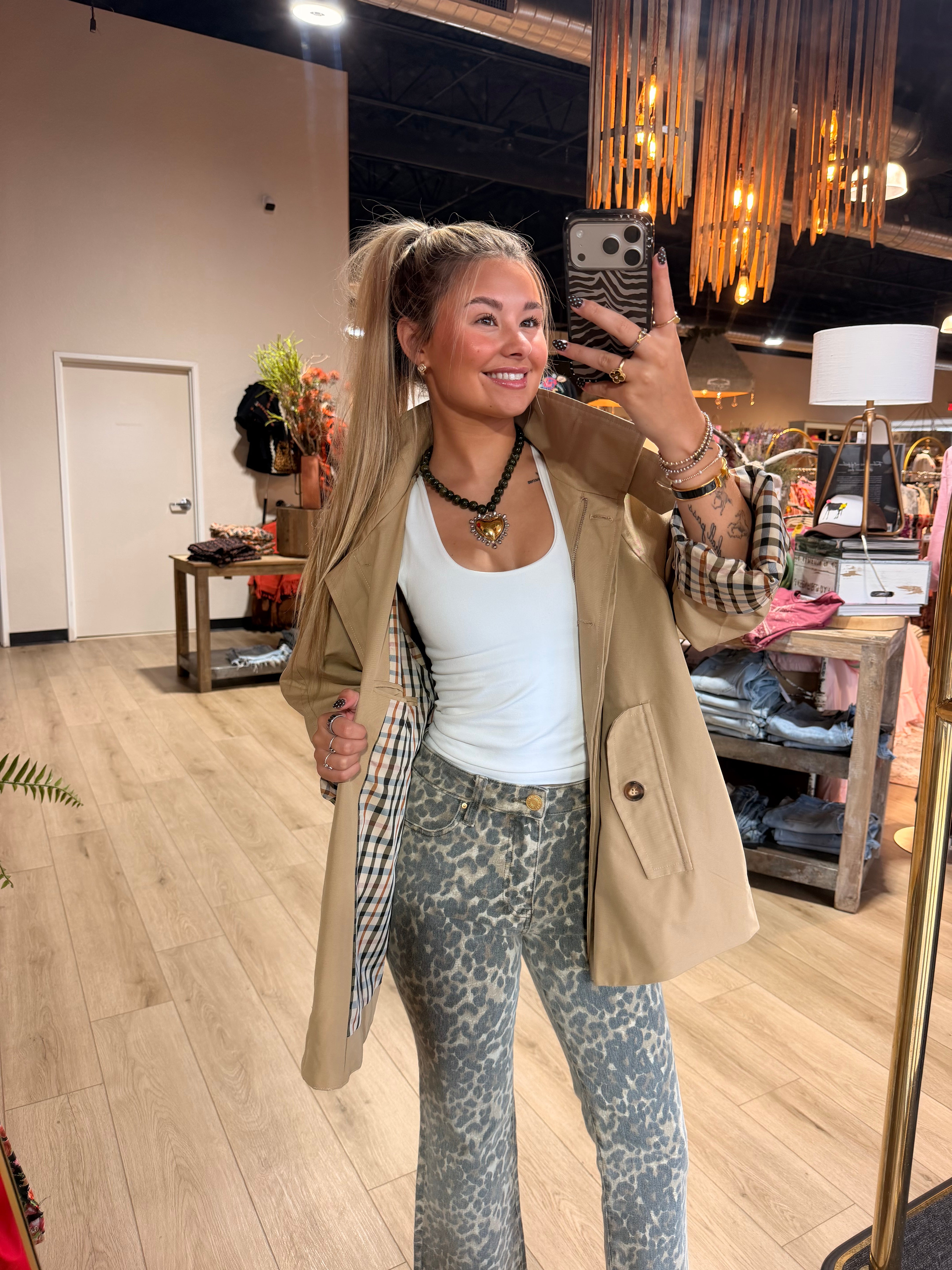 Modern A-Line Trench Jacket