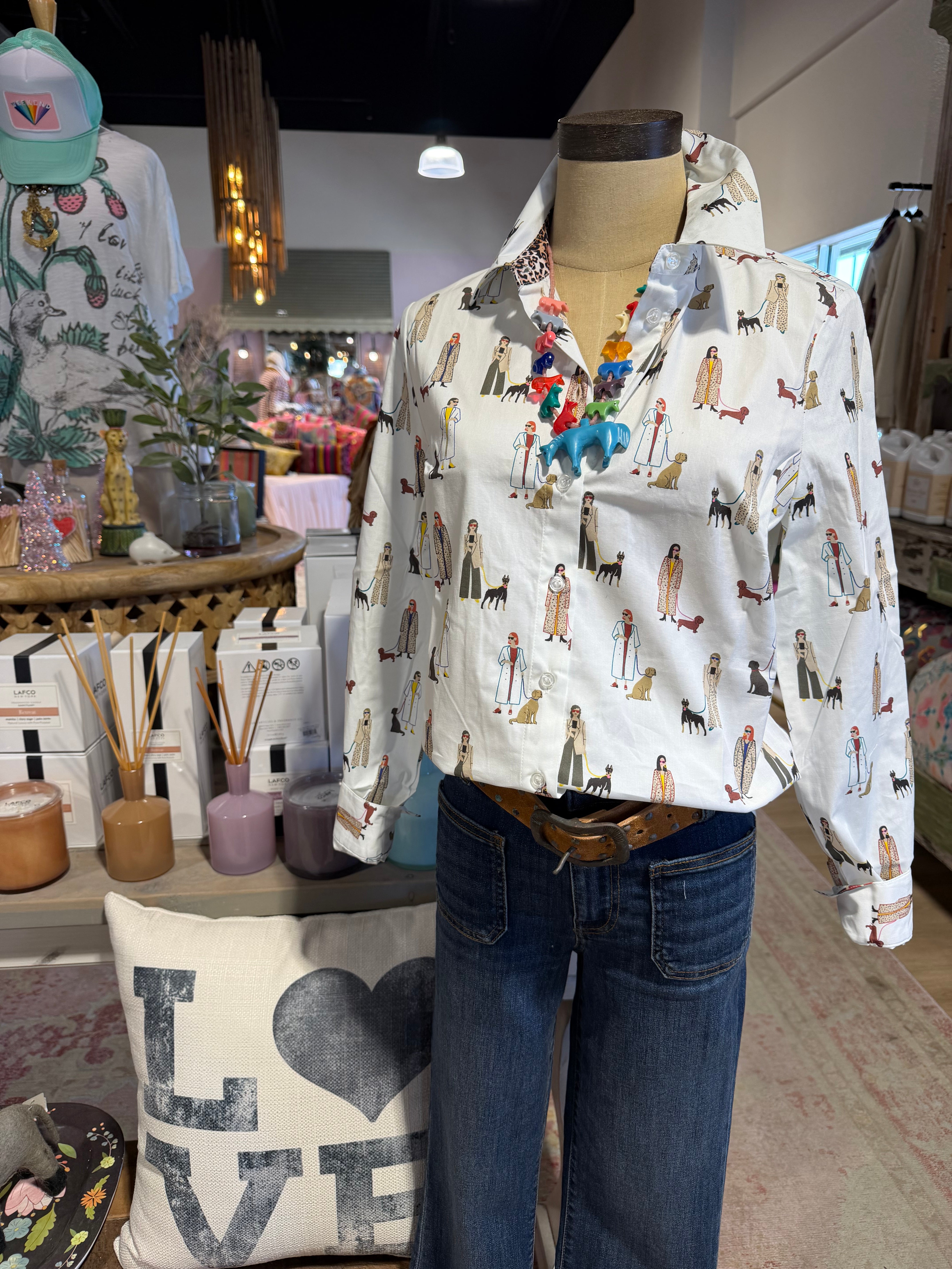 Lady and Her Dog Blouse