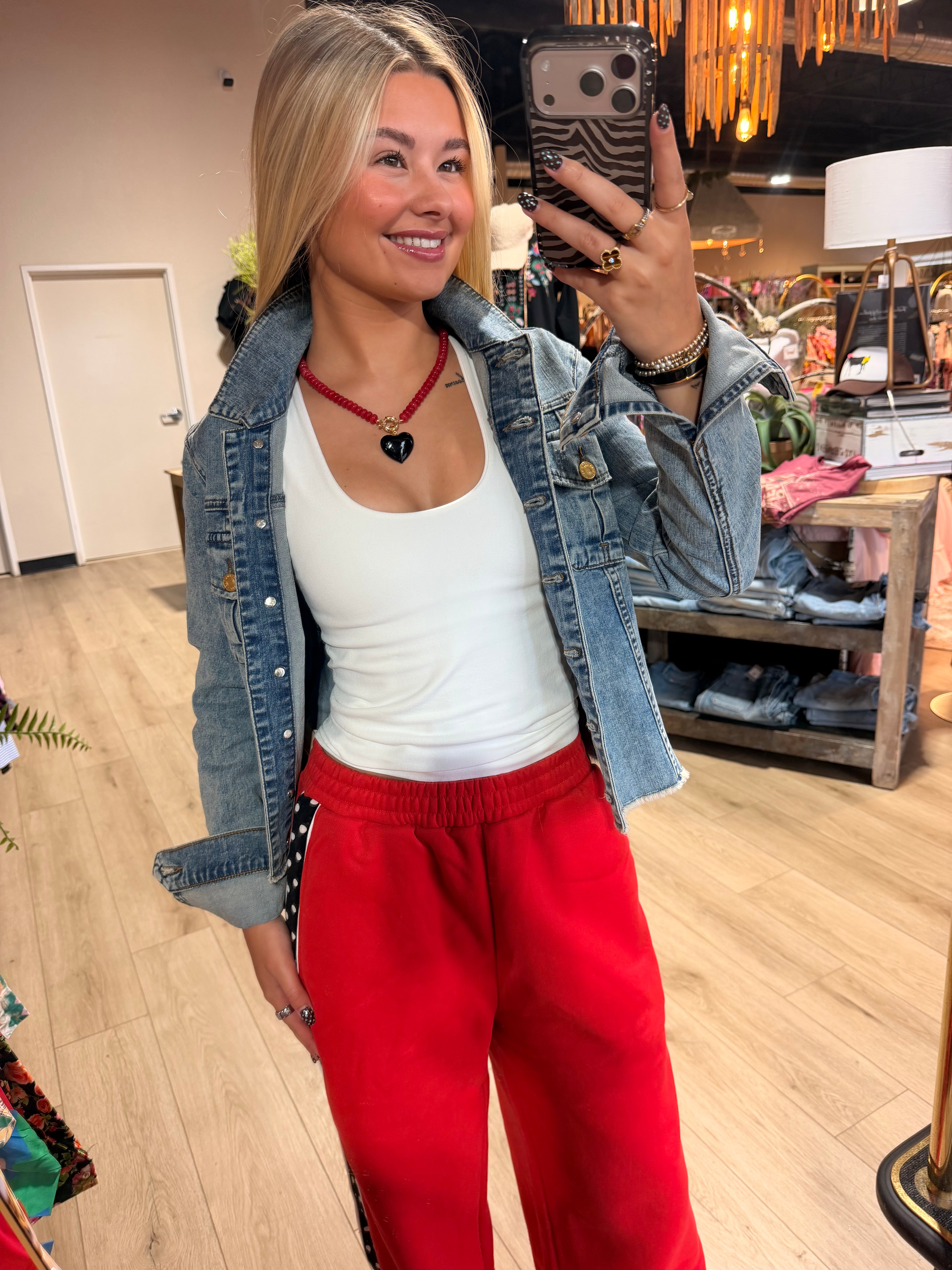 POLKA DOT SIDE STRIPE WIDE LEG SWEATPANTS