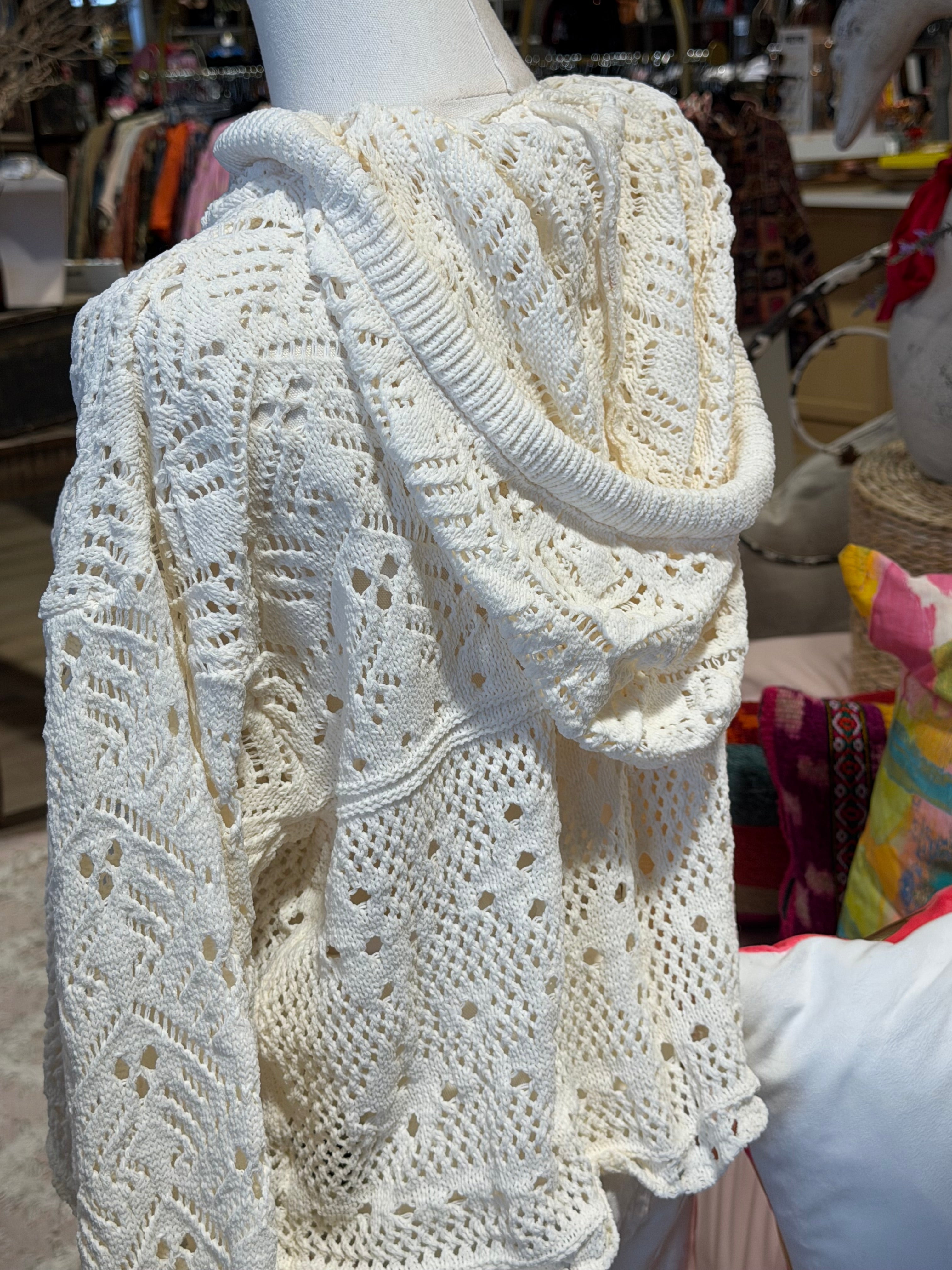 Chenille Crochet Hoodie