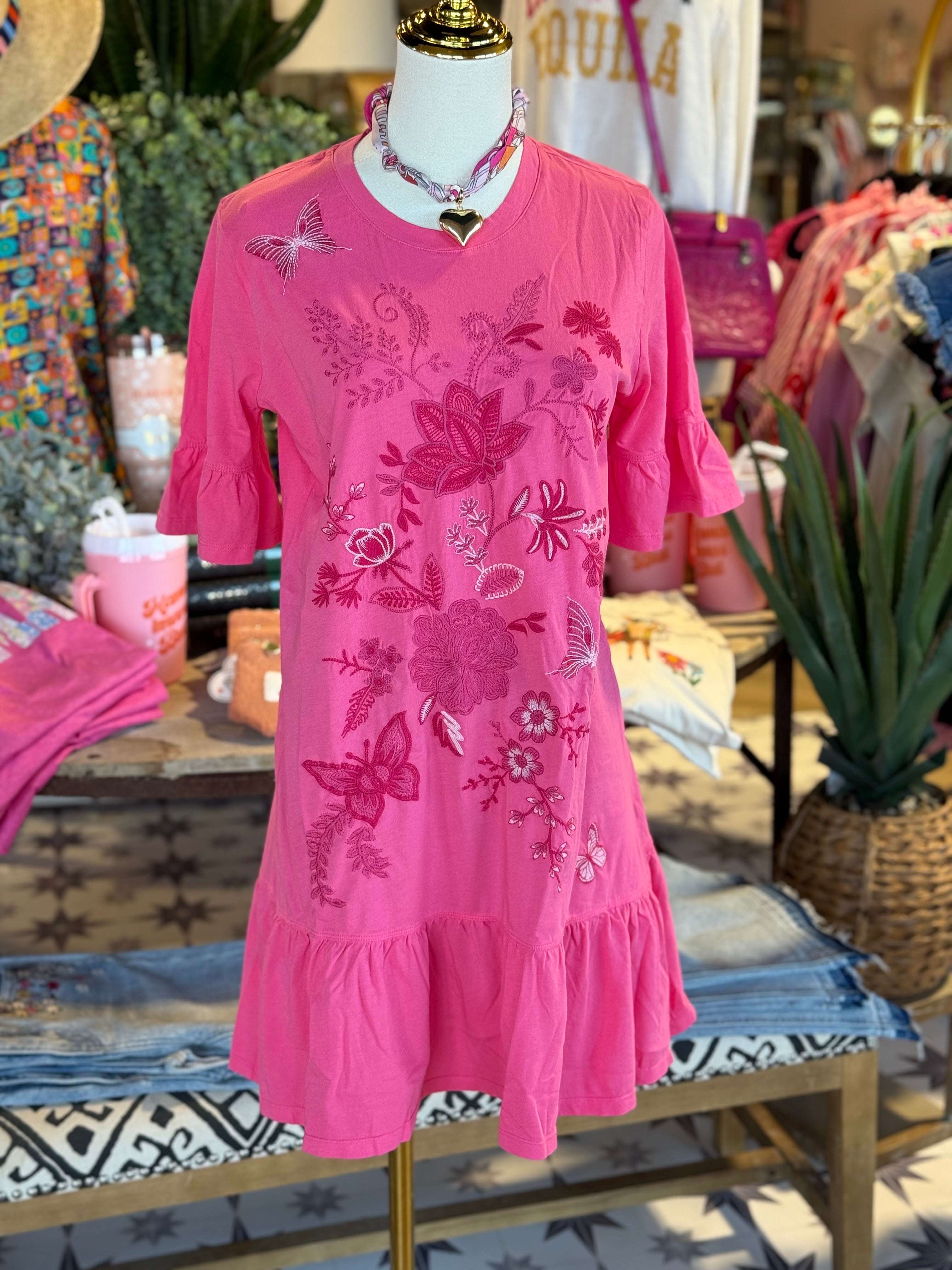 Dina Ruffle Sleeve Dress