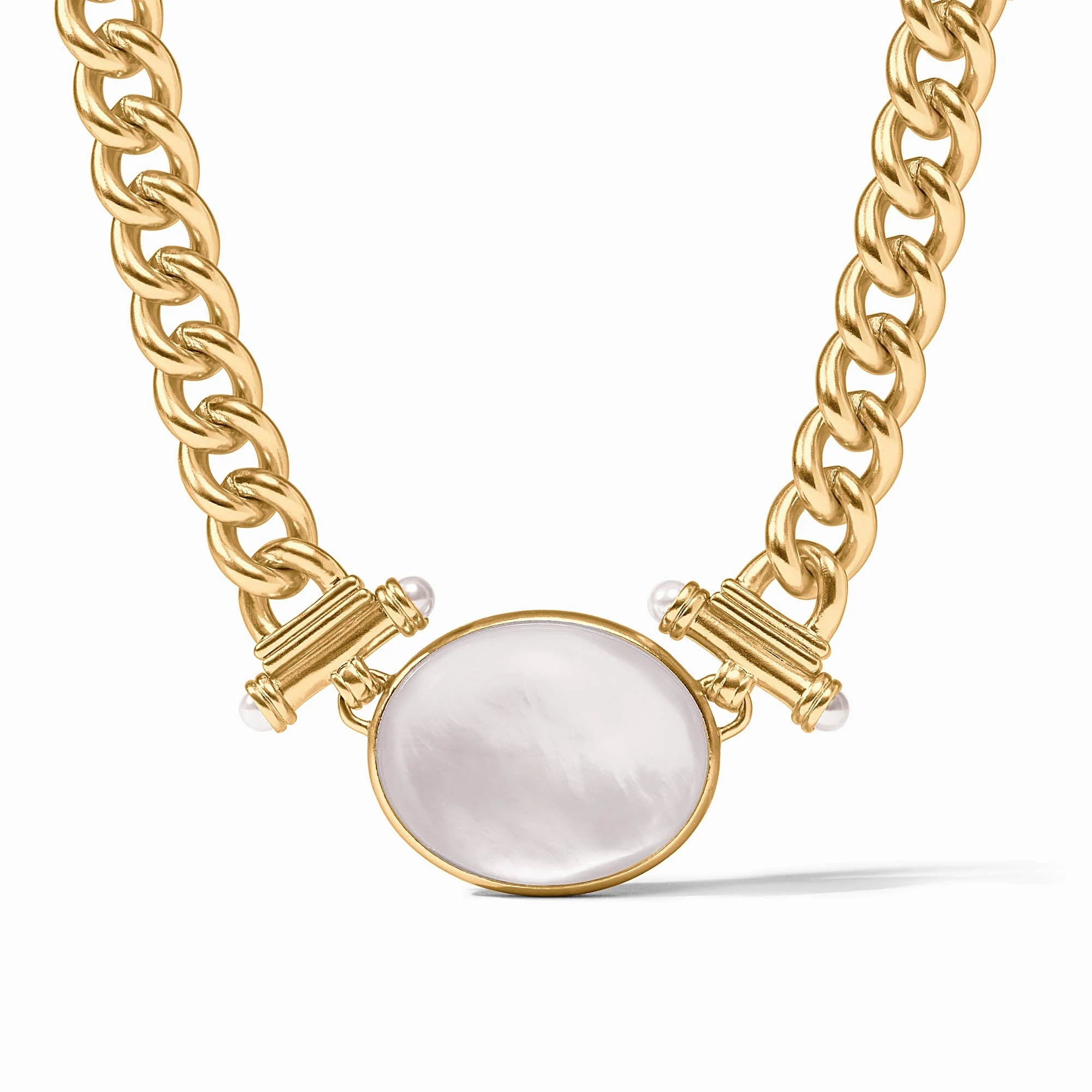 Dolce Iridescent Clear Statement Gold Necklace