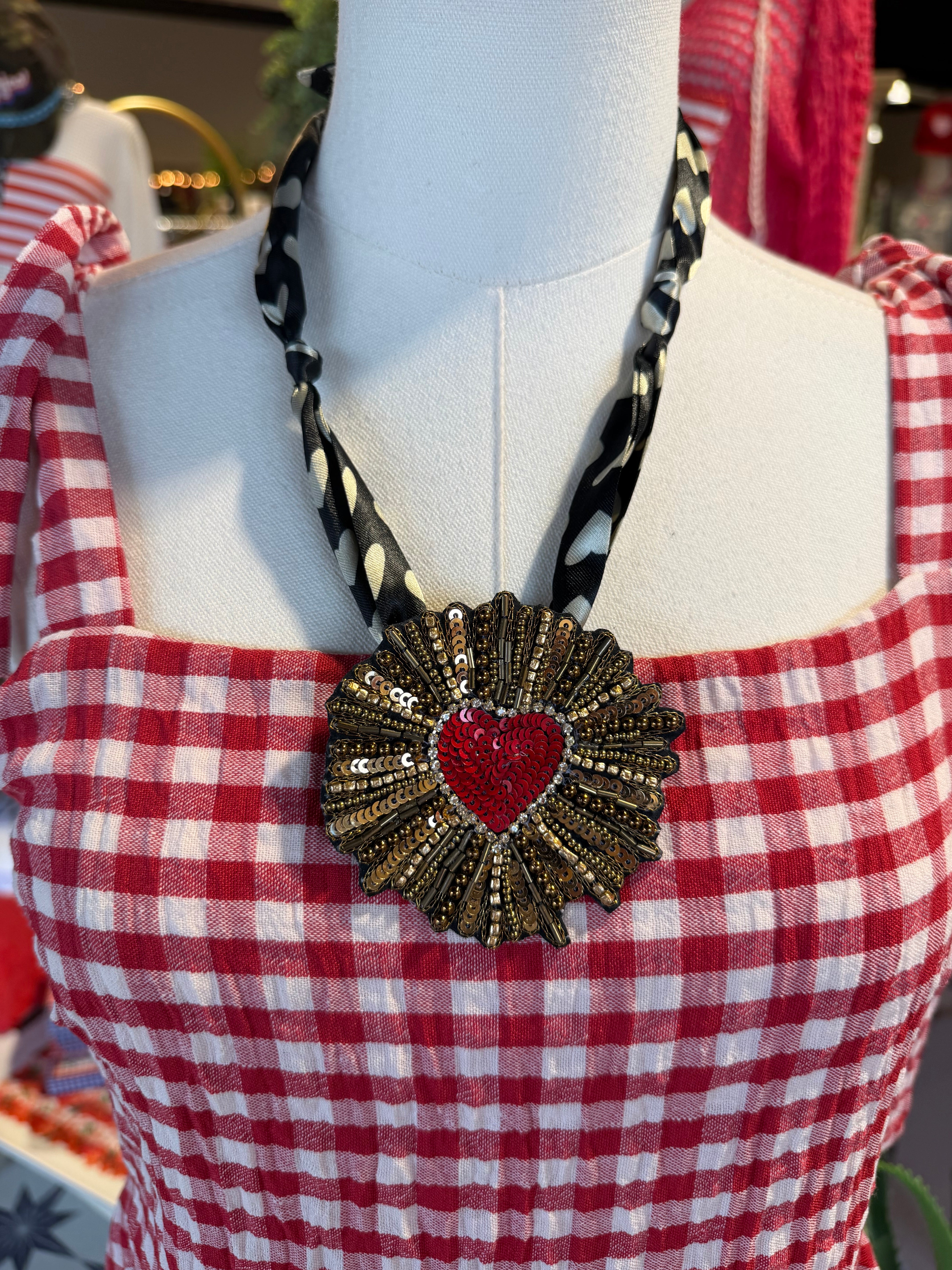 Red Gingham Tie Top