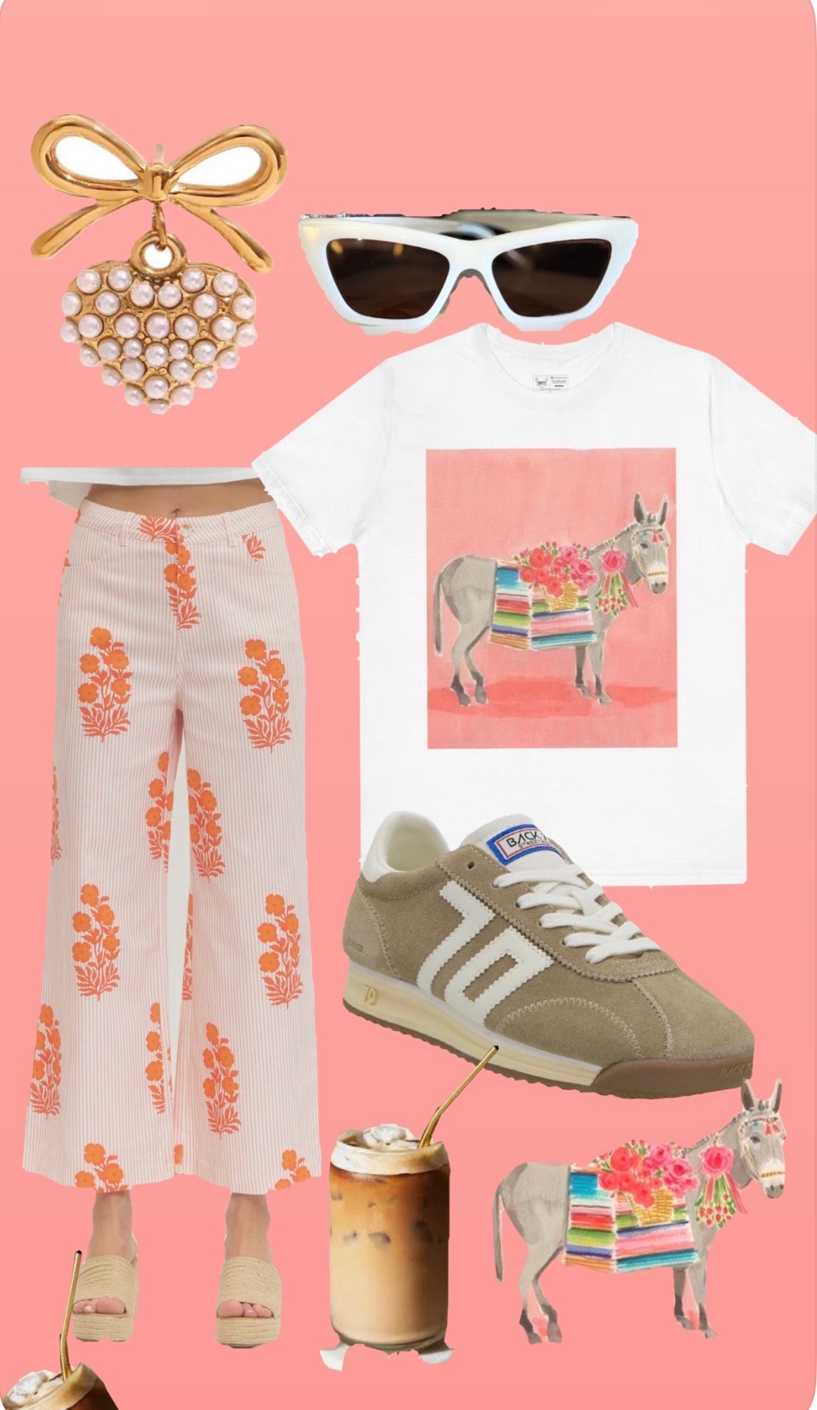 Orange Blooms Pants