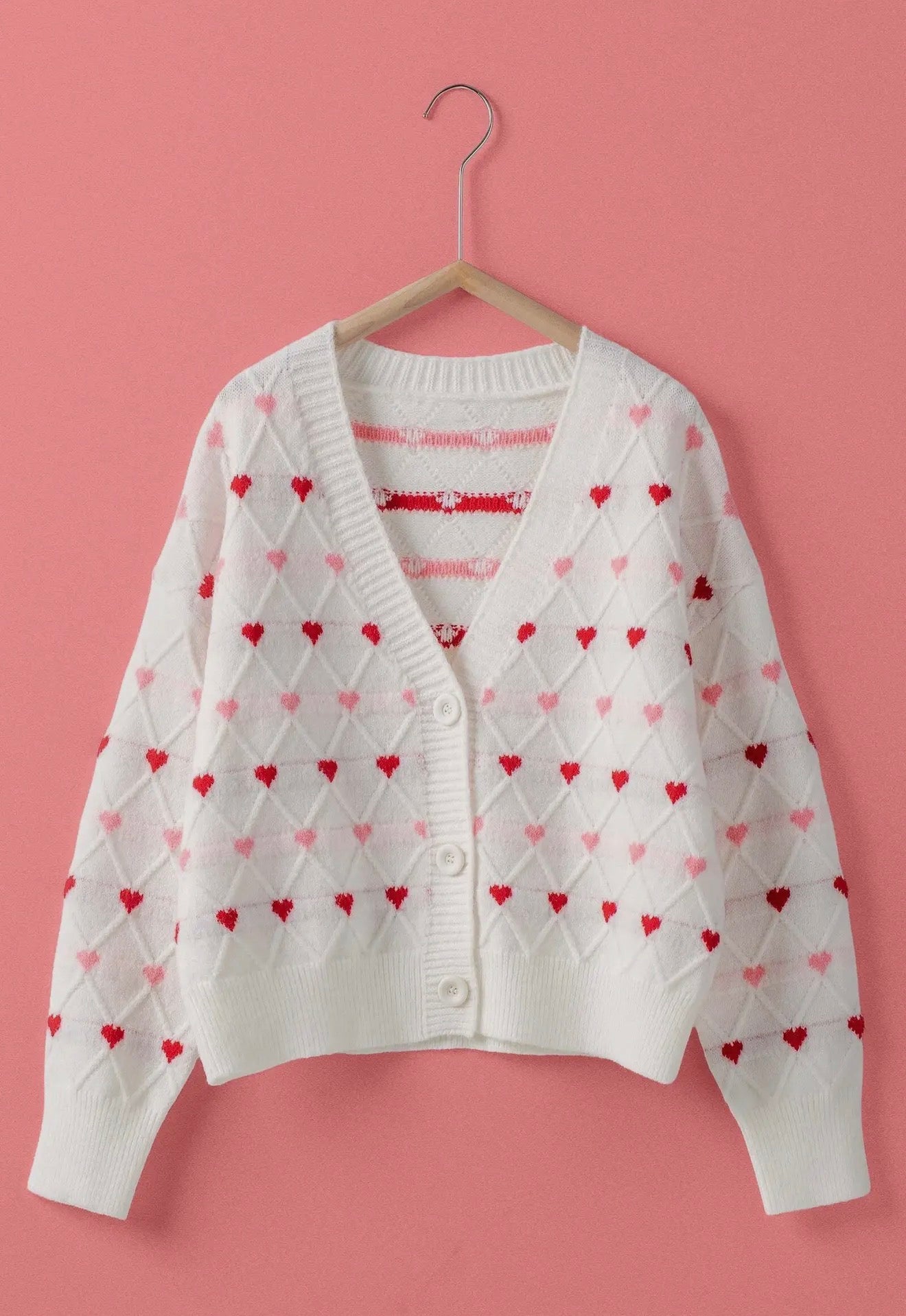 Heart Argyle Cardi