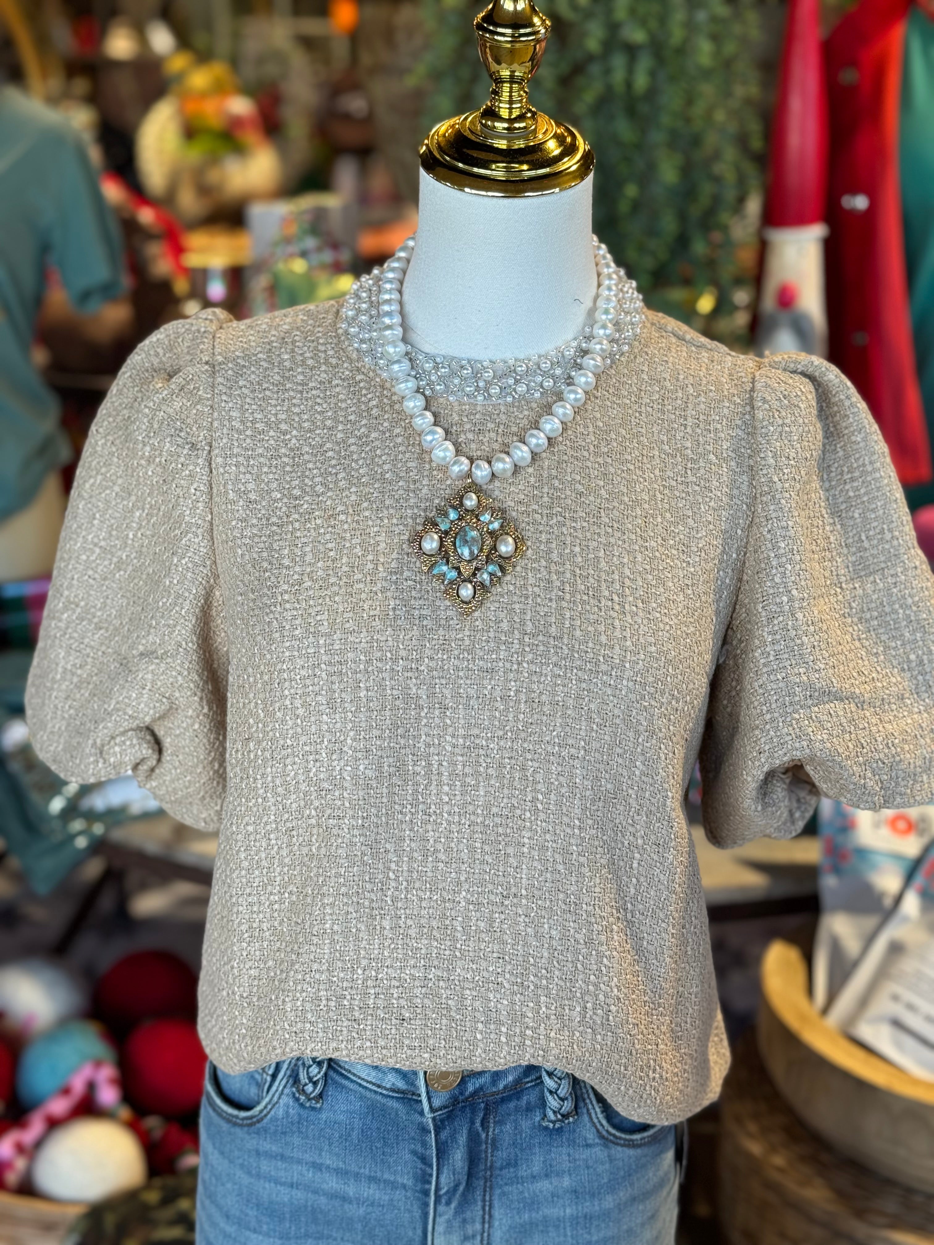 Camilla Beaded Neck Top