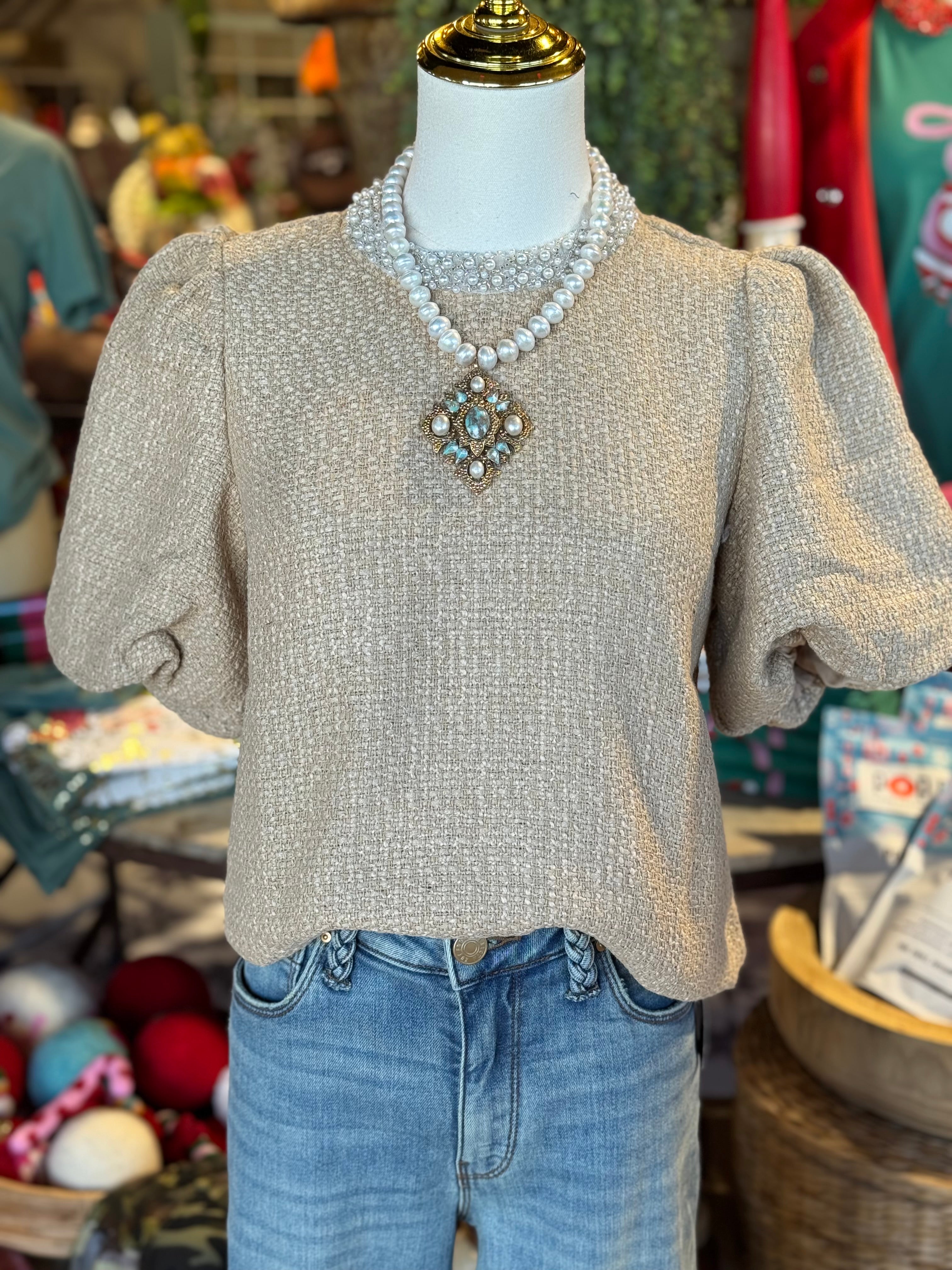 Camilla Beaded Neck Top