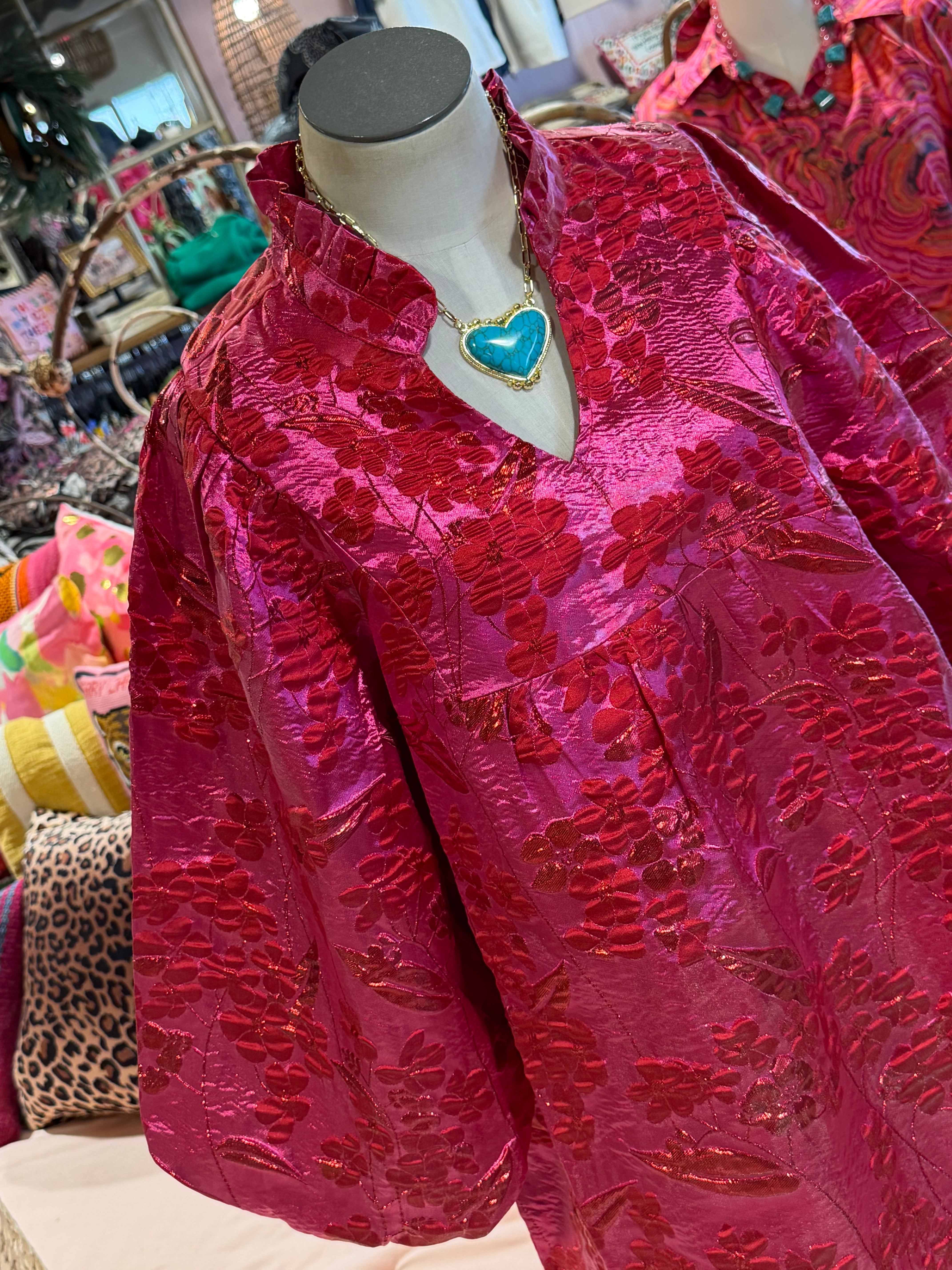 Jacquard Hot Pink Dress