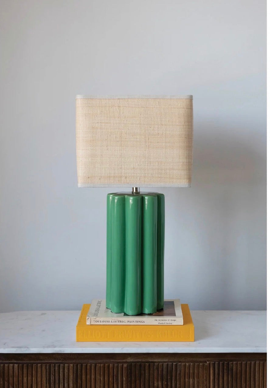 Jaded Raffia Lamp