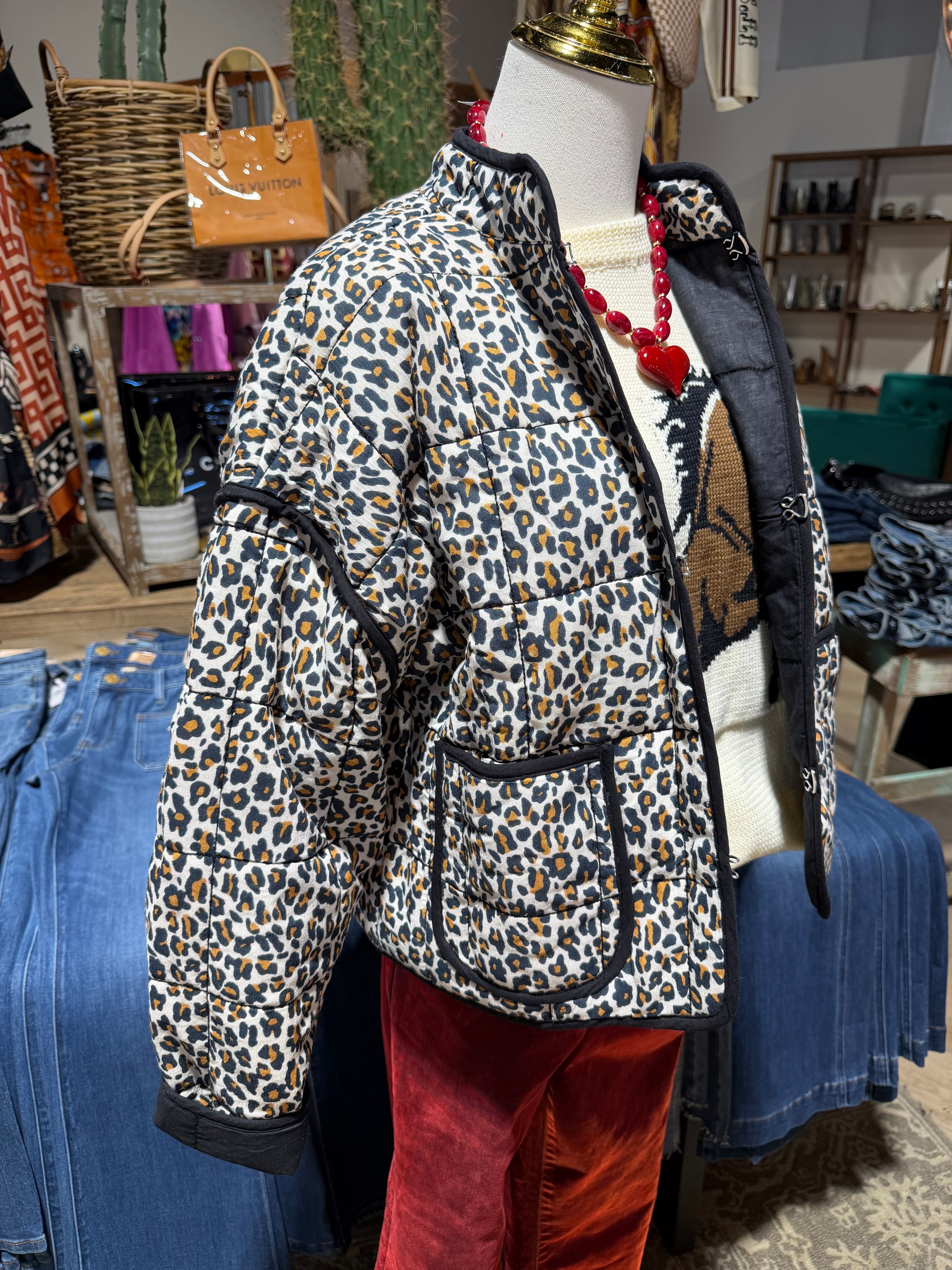 Quilted Leopard Jacket