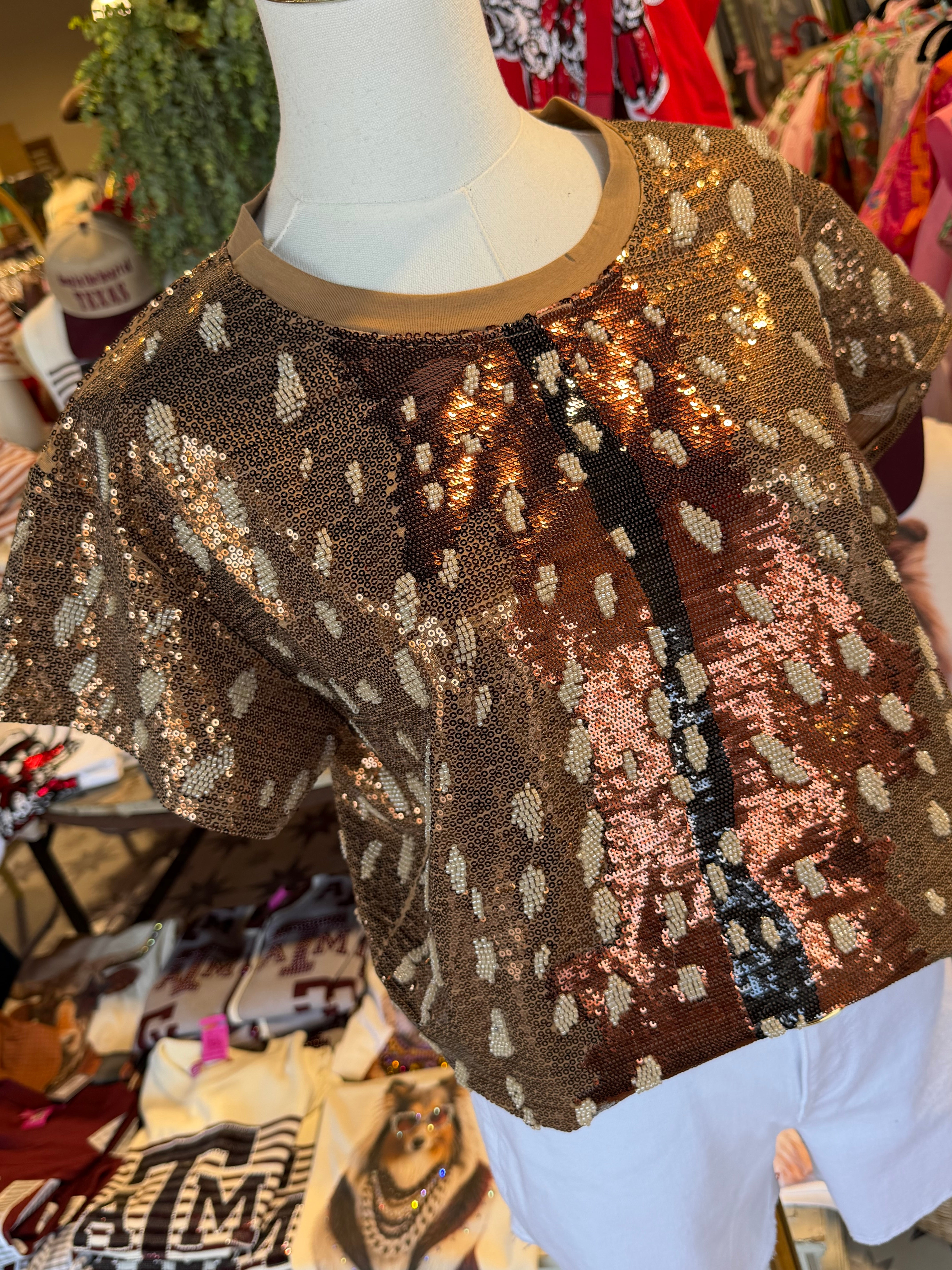 Sequin Deer Tee