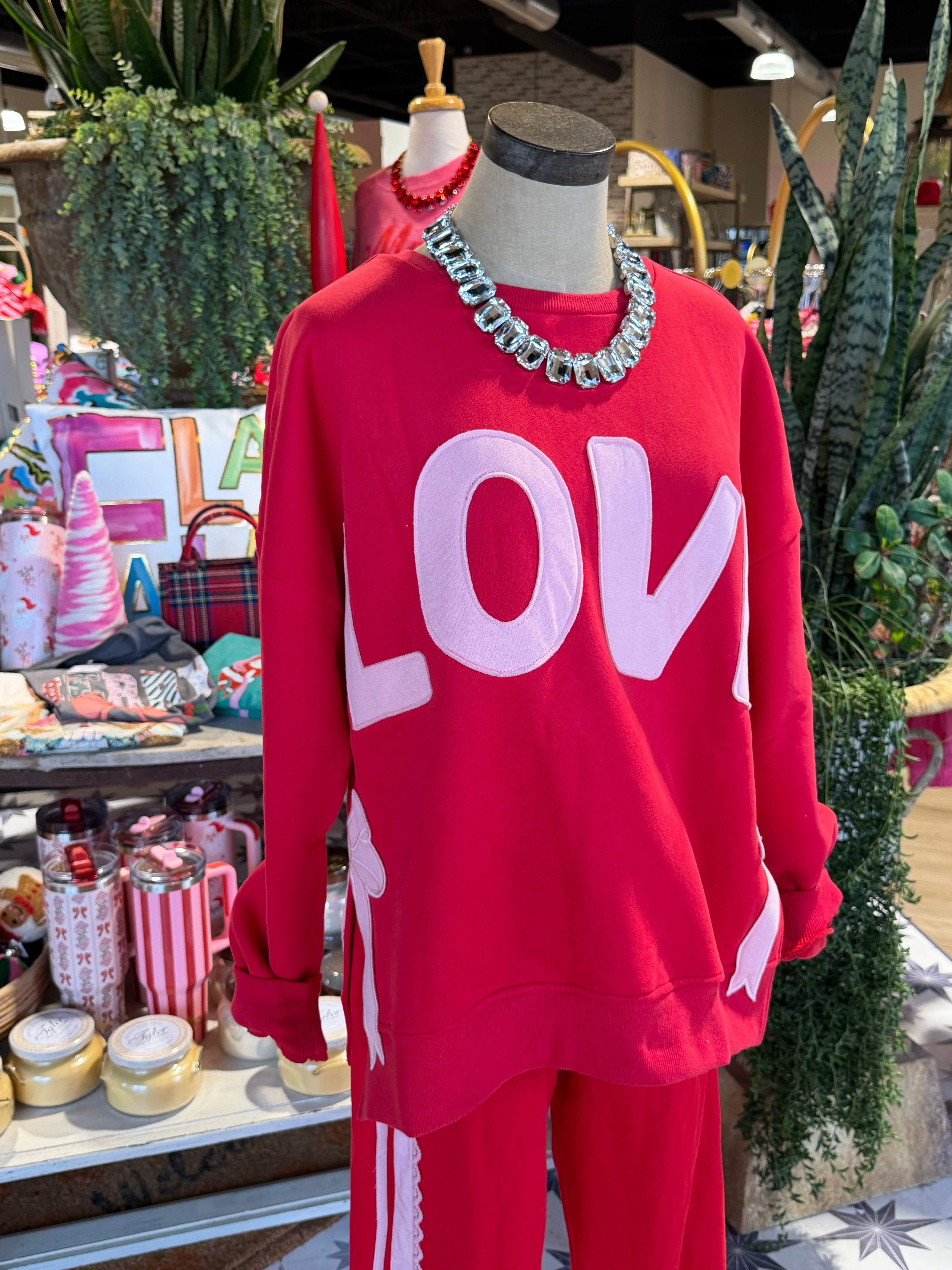 Love & Side Bow Sweatshirt