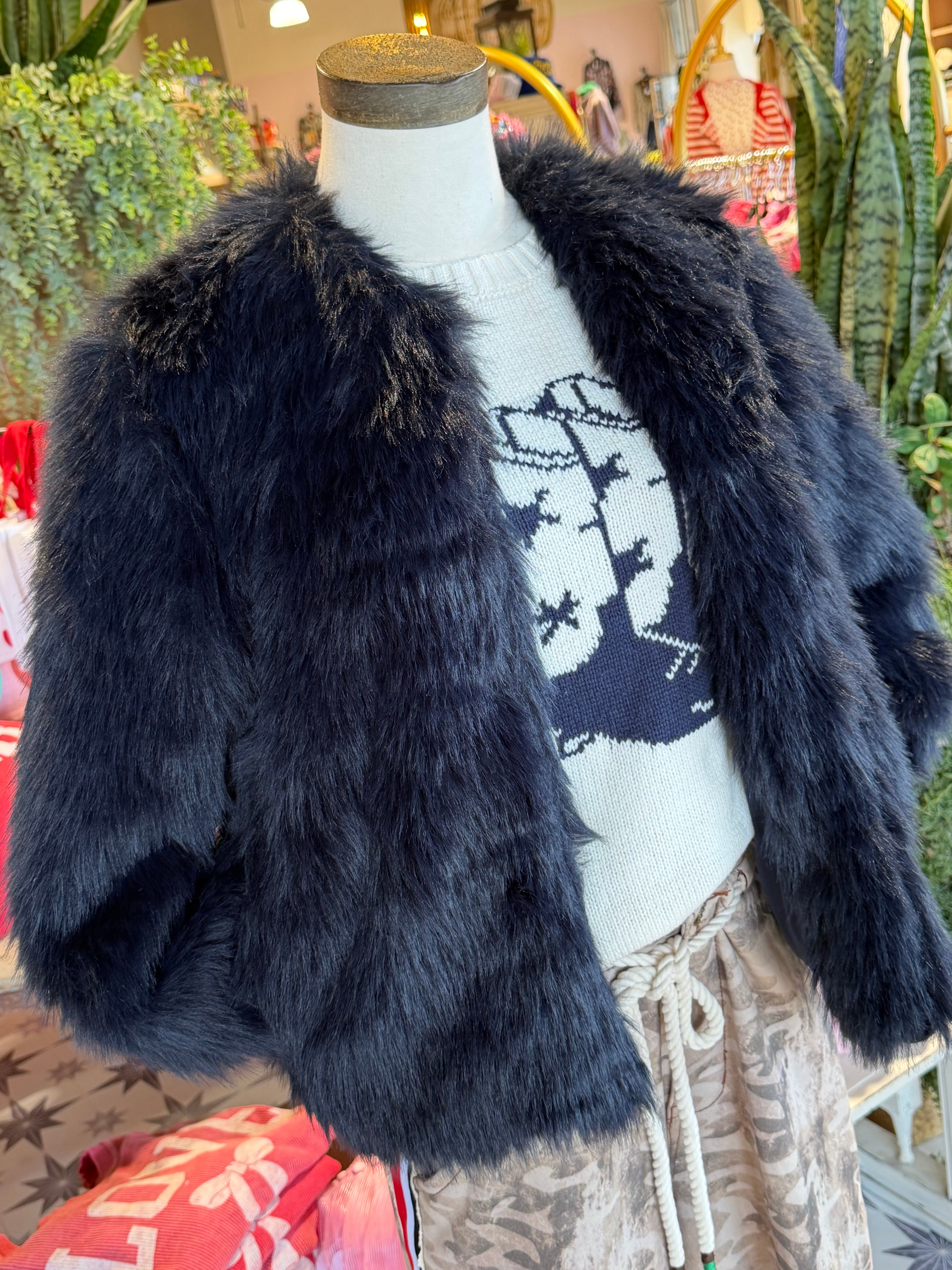 Midnight Faux Fur Jacket