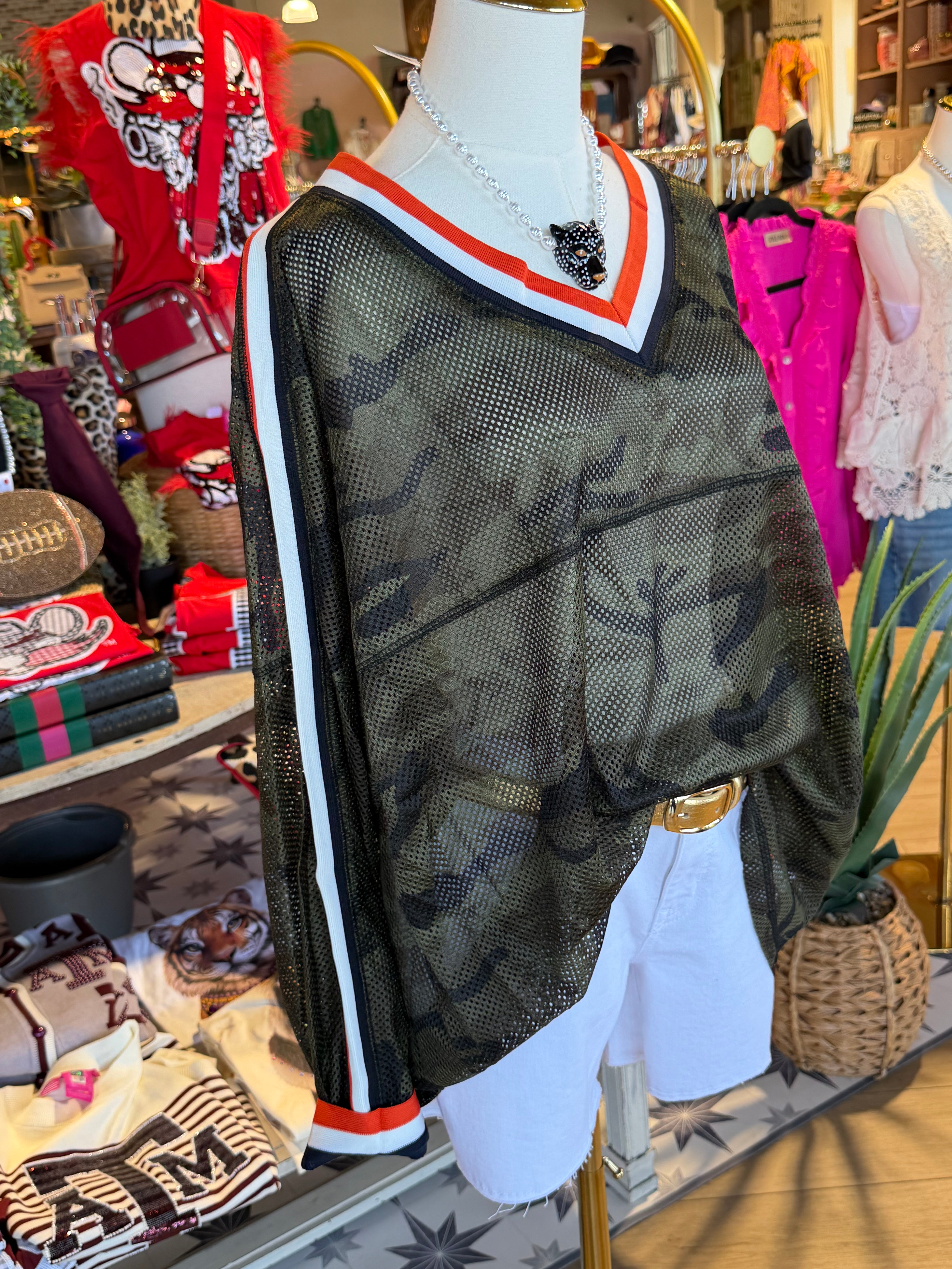 Camouflage Mesh Pullover