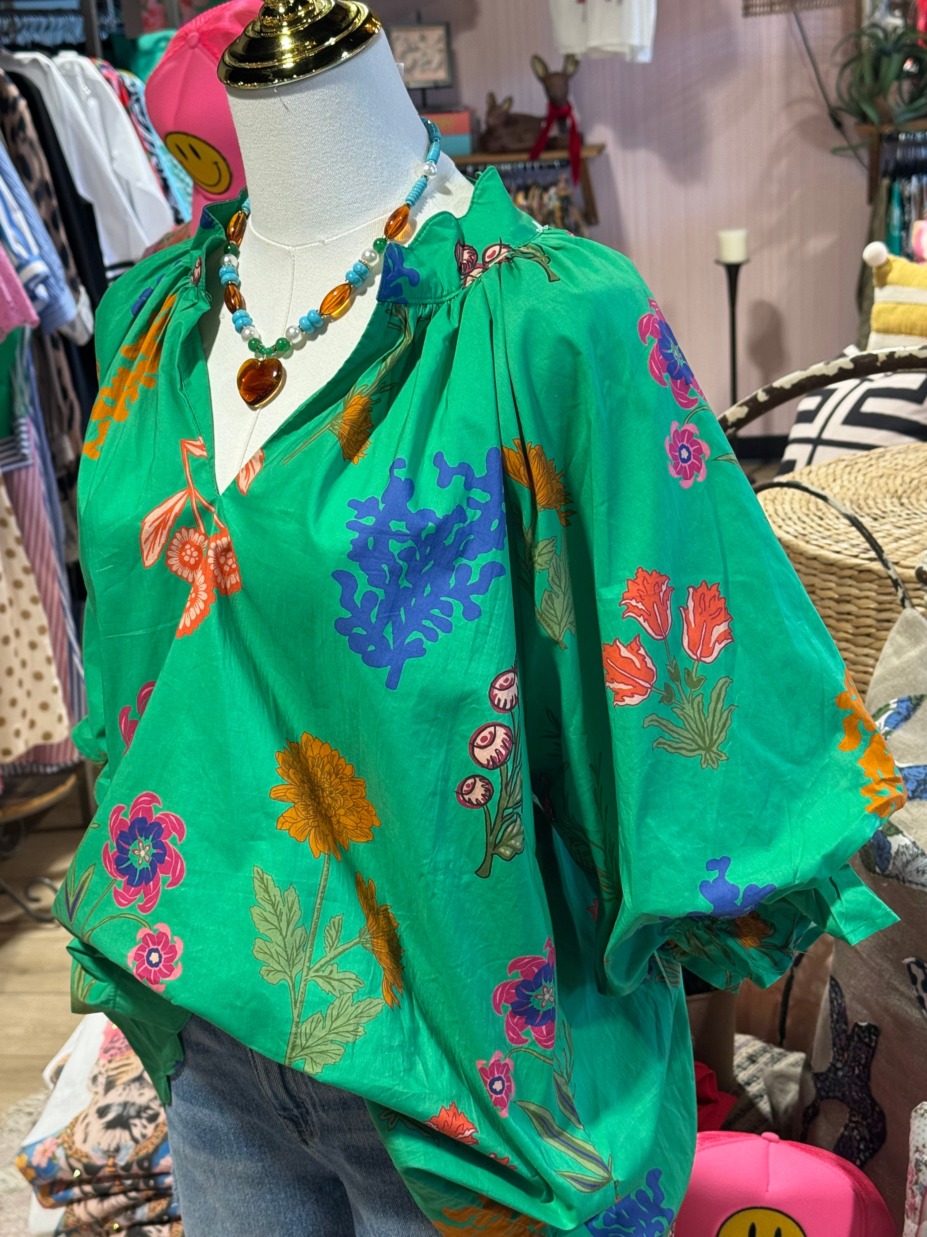Sadie Floral Top- Plus Size