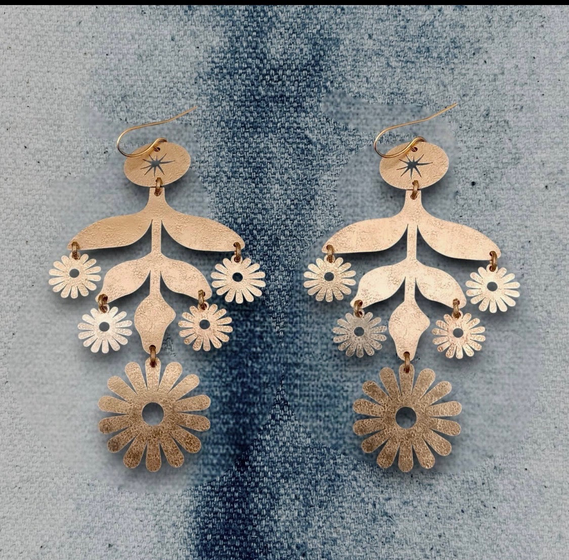 Brass Flower Earrings-Assorted