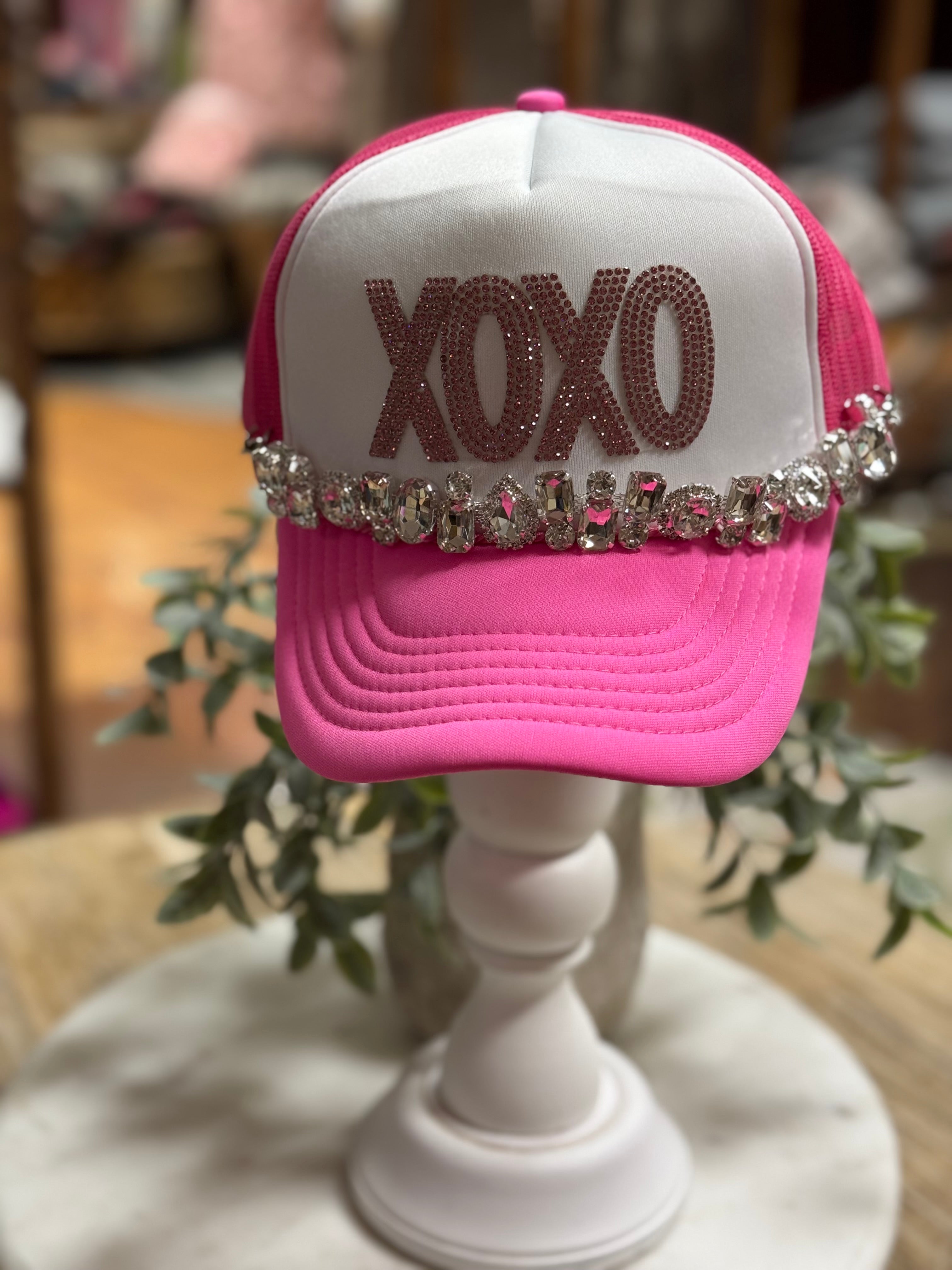 Xoxo White and Pink Hat