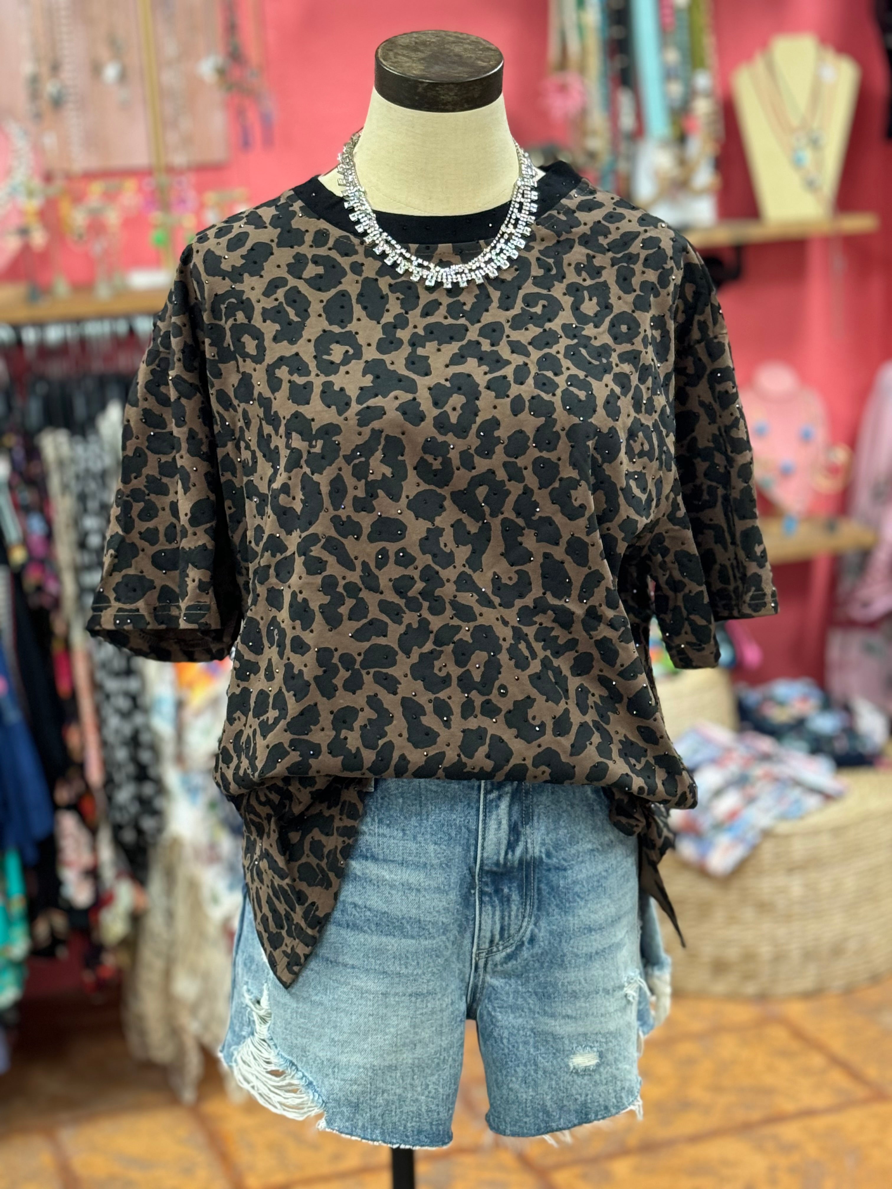 Studded Leopard Tee***