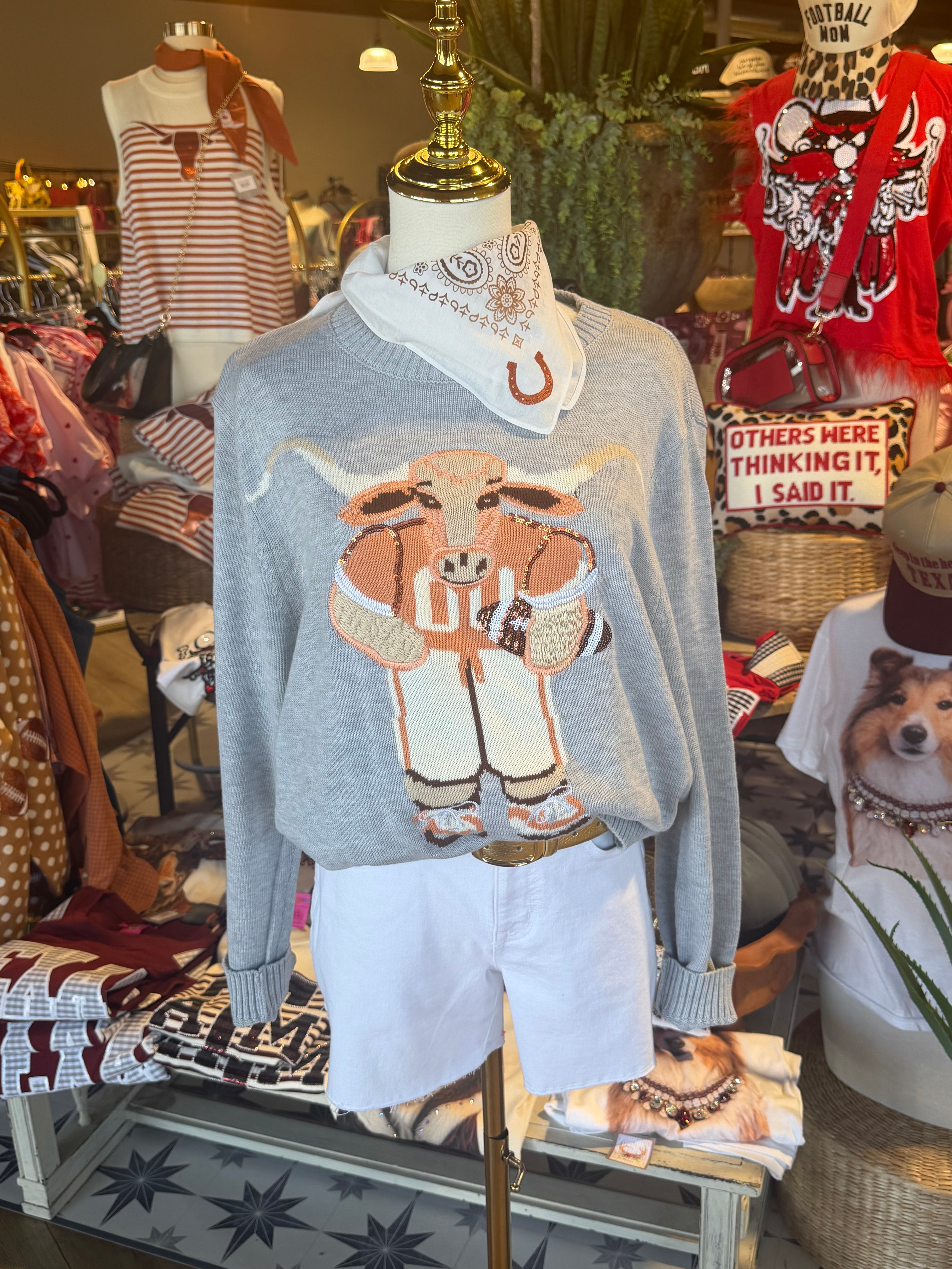 Game Day Mascot Sweater- Longhorns