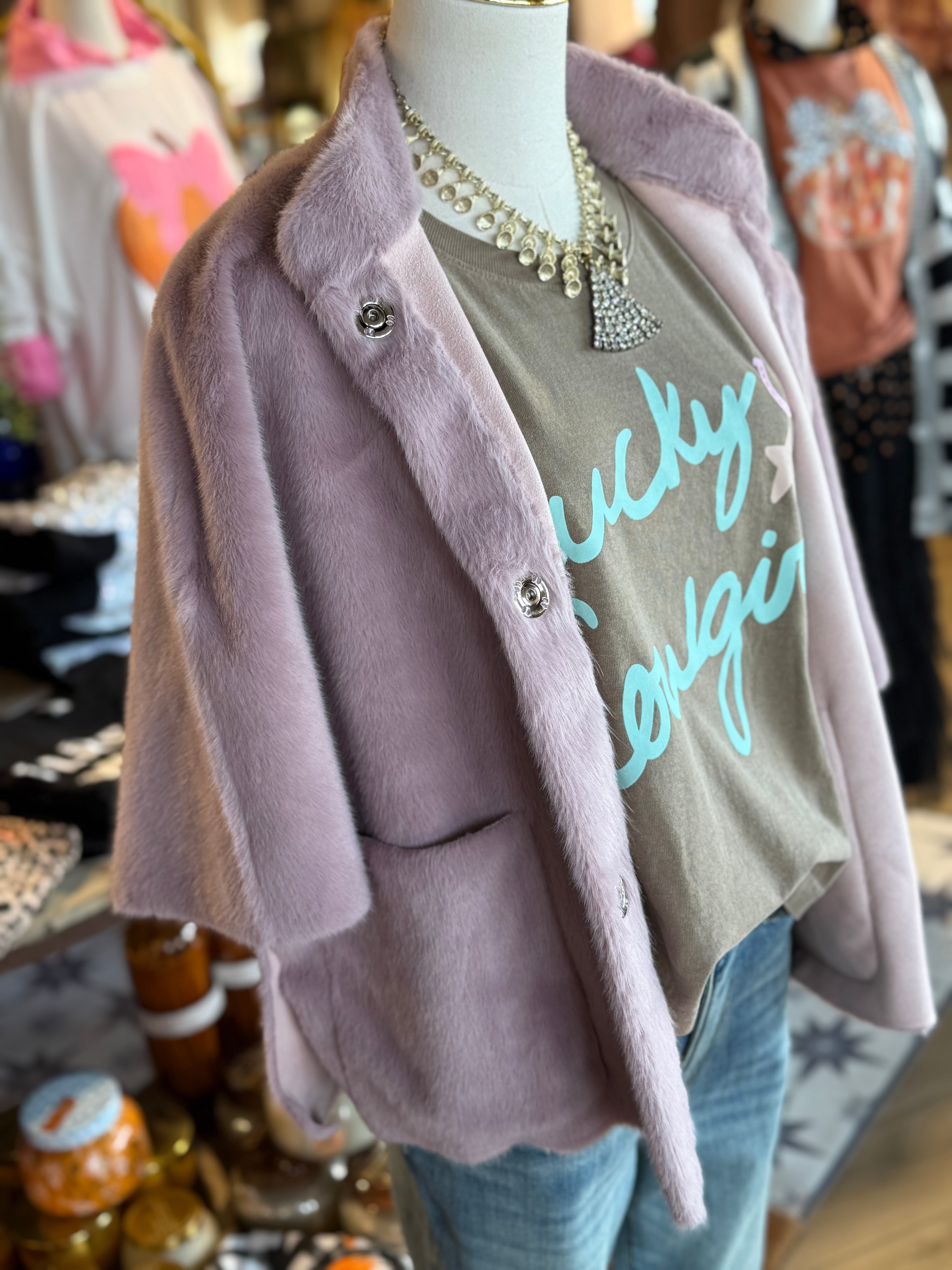 Cal Faux Capelet Jacket (2colors)