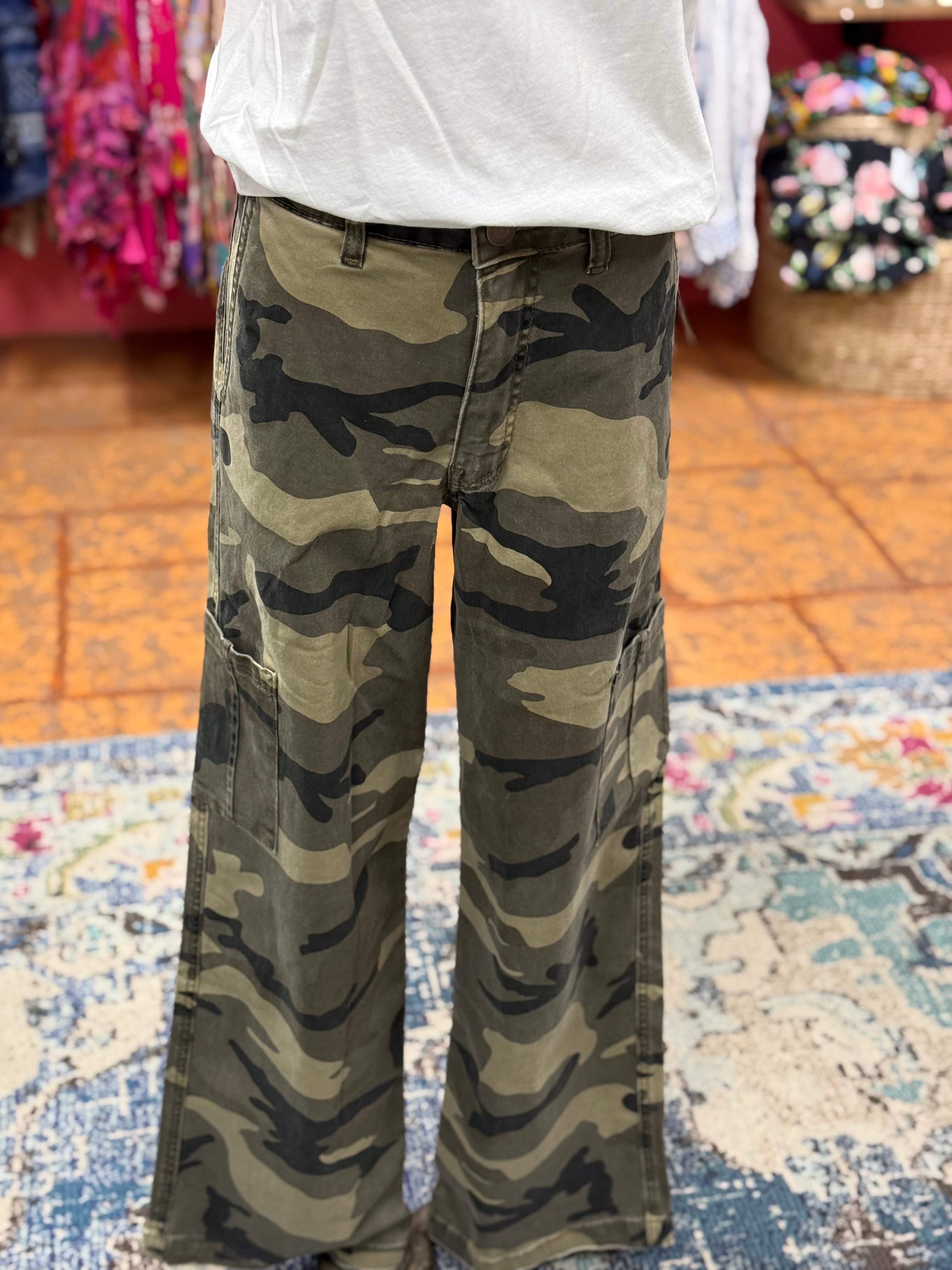 Camo Wide Leg Jean