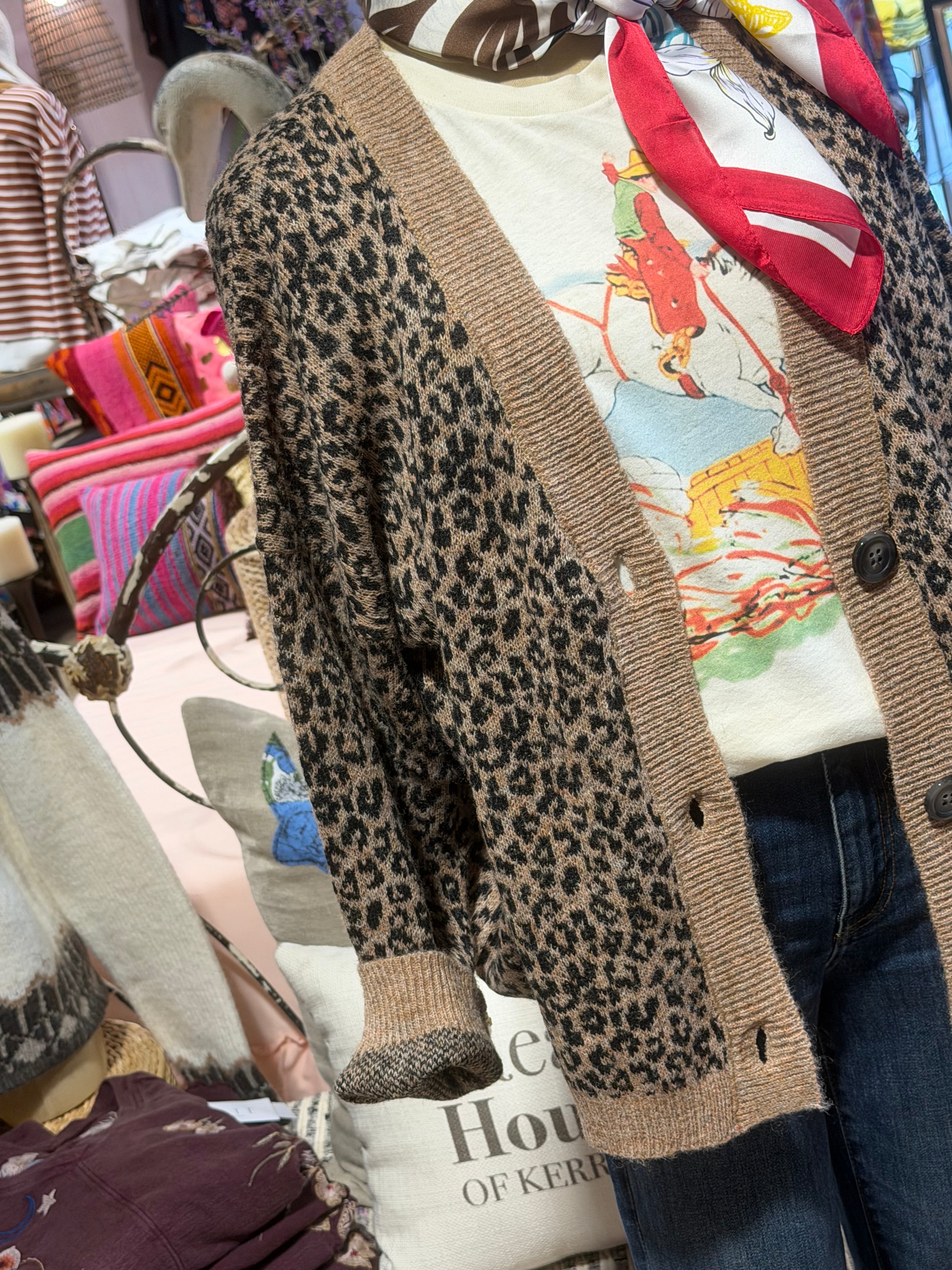 Mocha Animal Print Cardigan