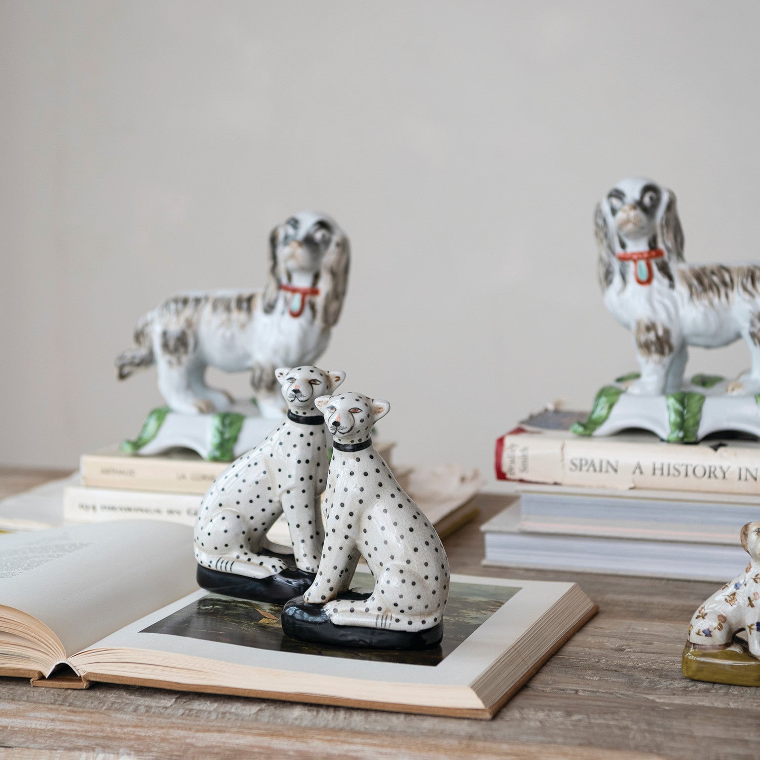 Vintage Cheetah Bookends Set