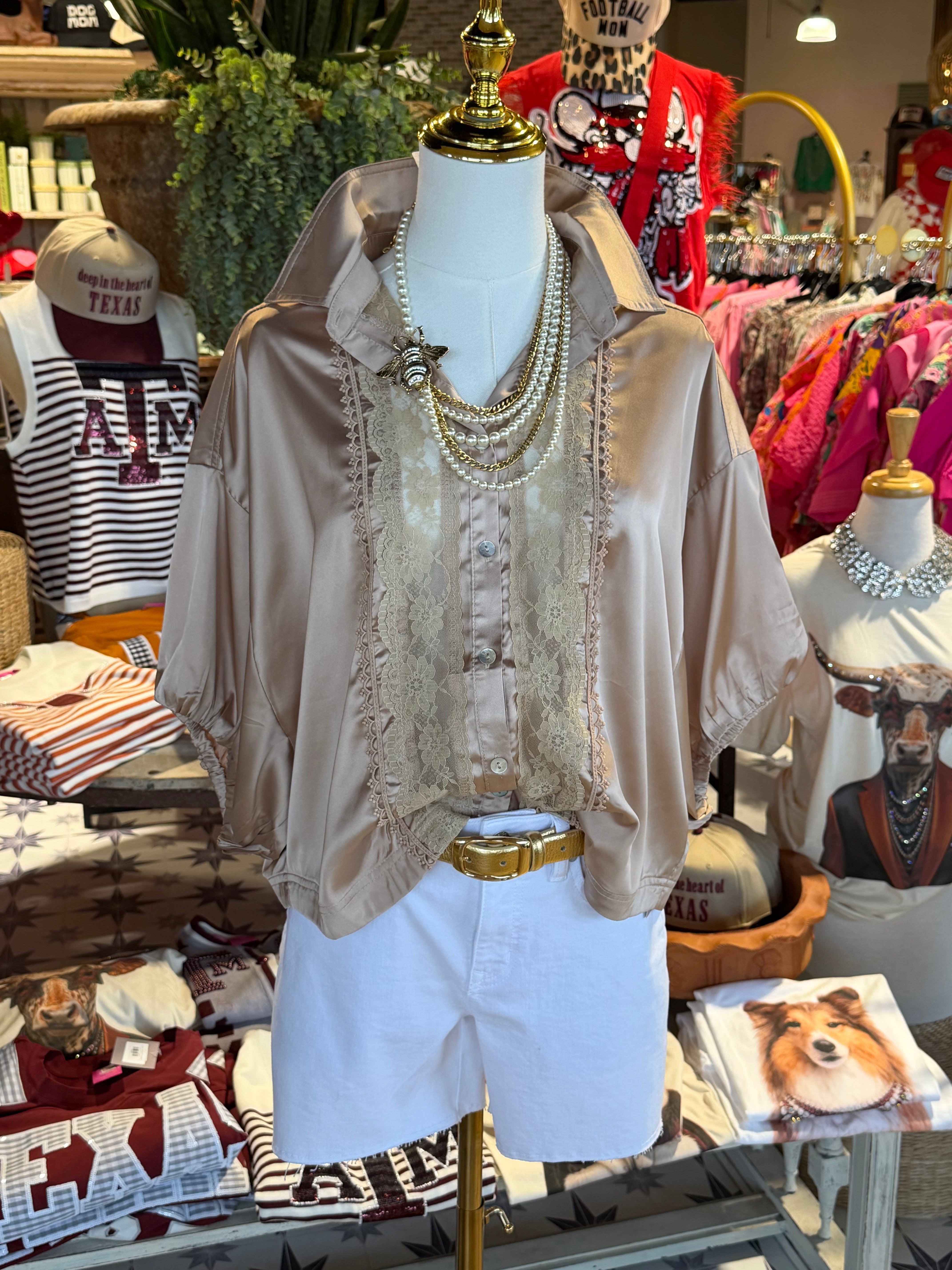 Satin Lace Top