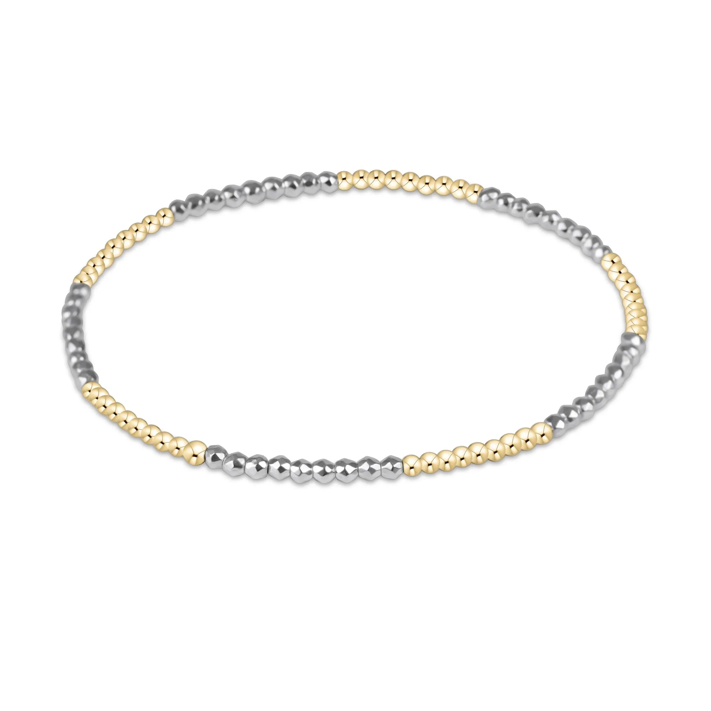 2mm Bright Silver Faceted Blissful Hematite Bead Bracelet