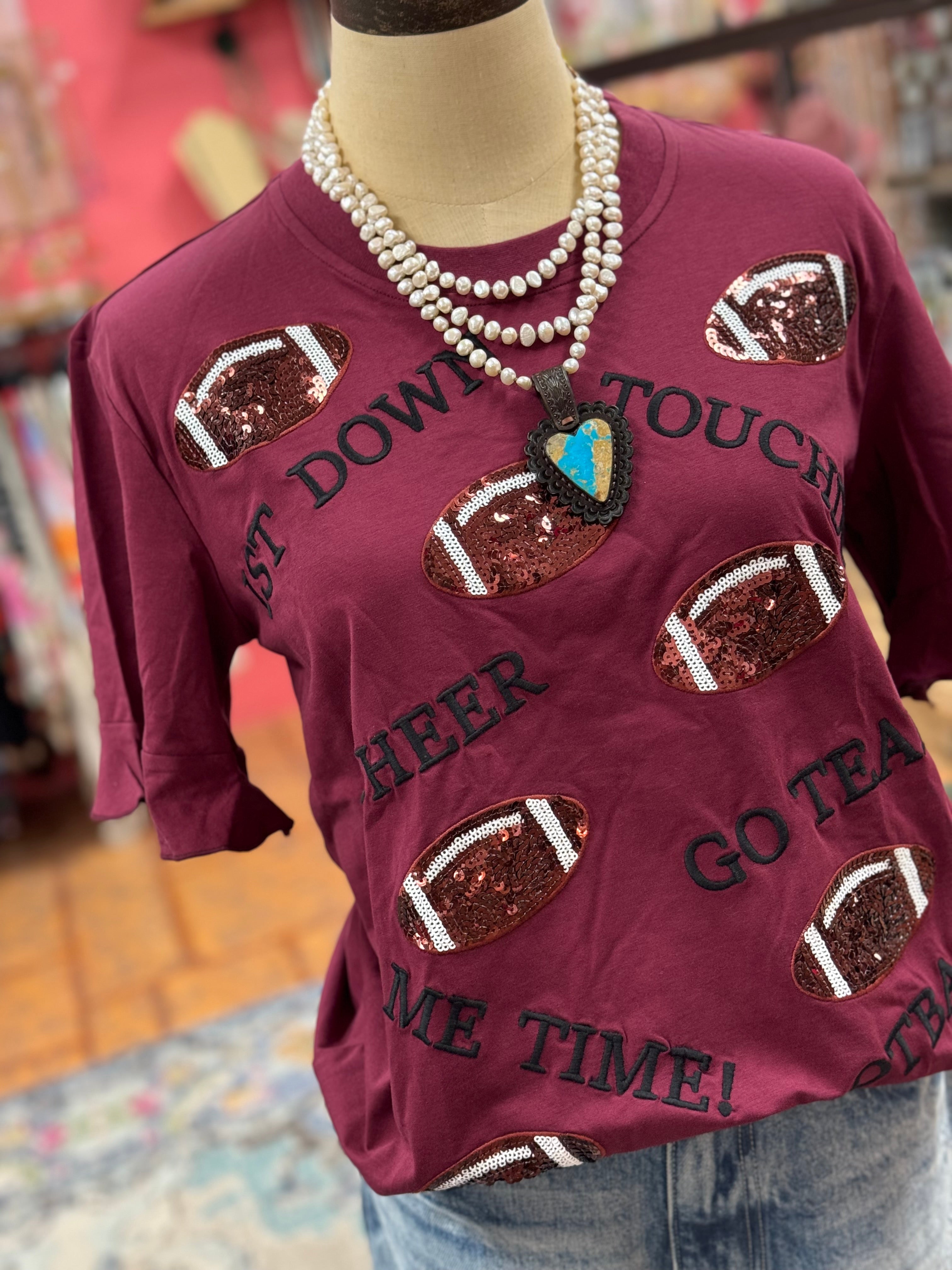 Maroon Touchdown Tee