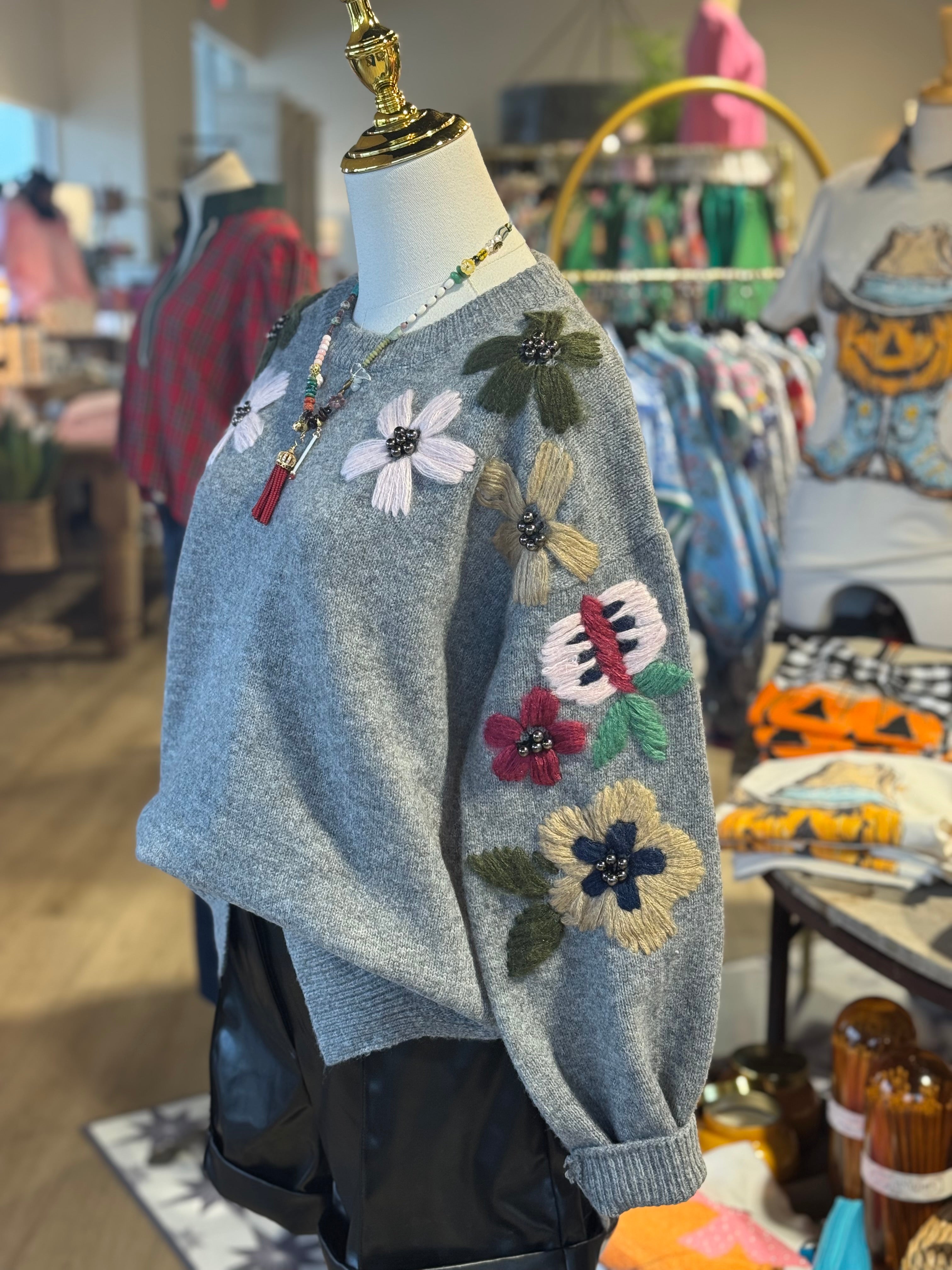 Delia Floral Sweater