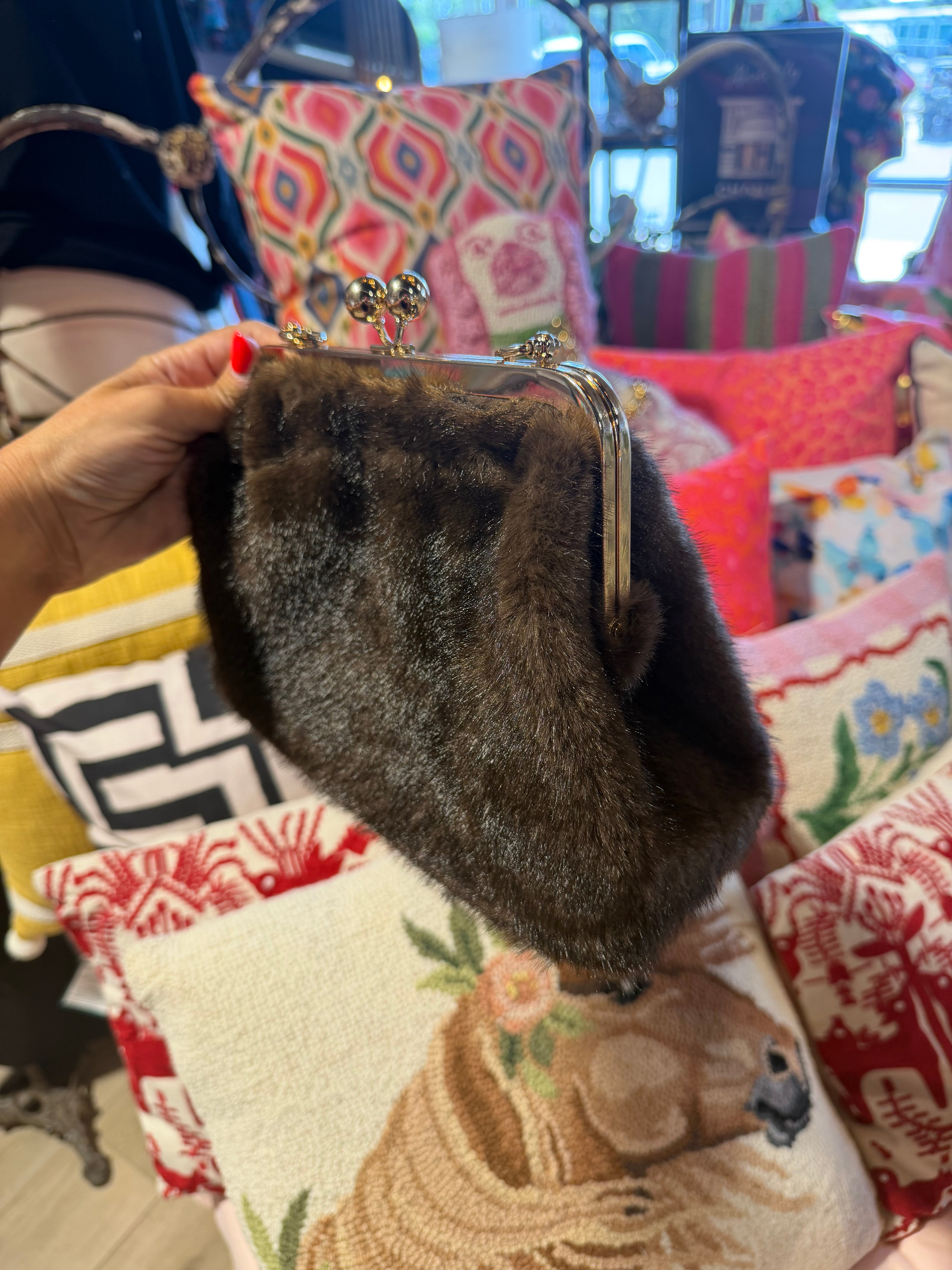 Sarah Faux Fur Clutch- WS