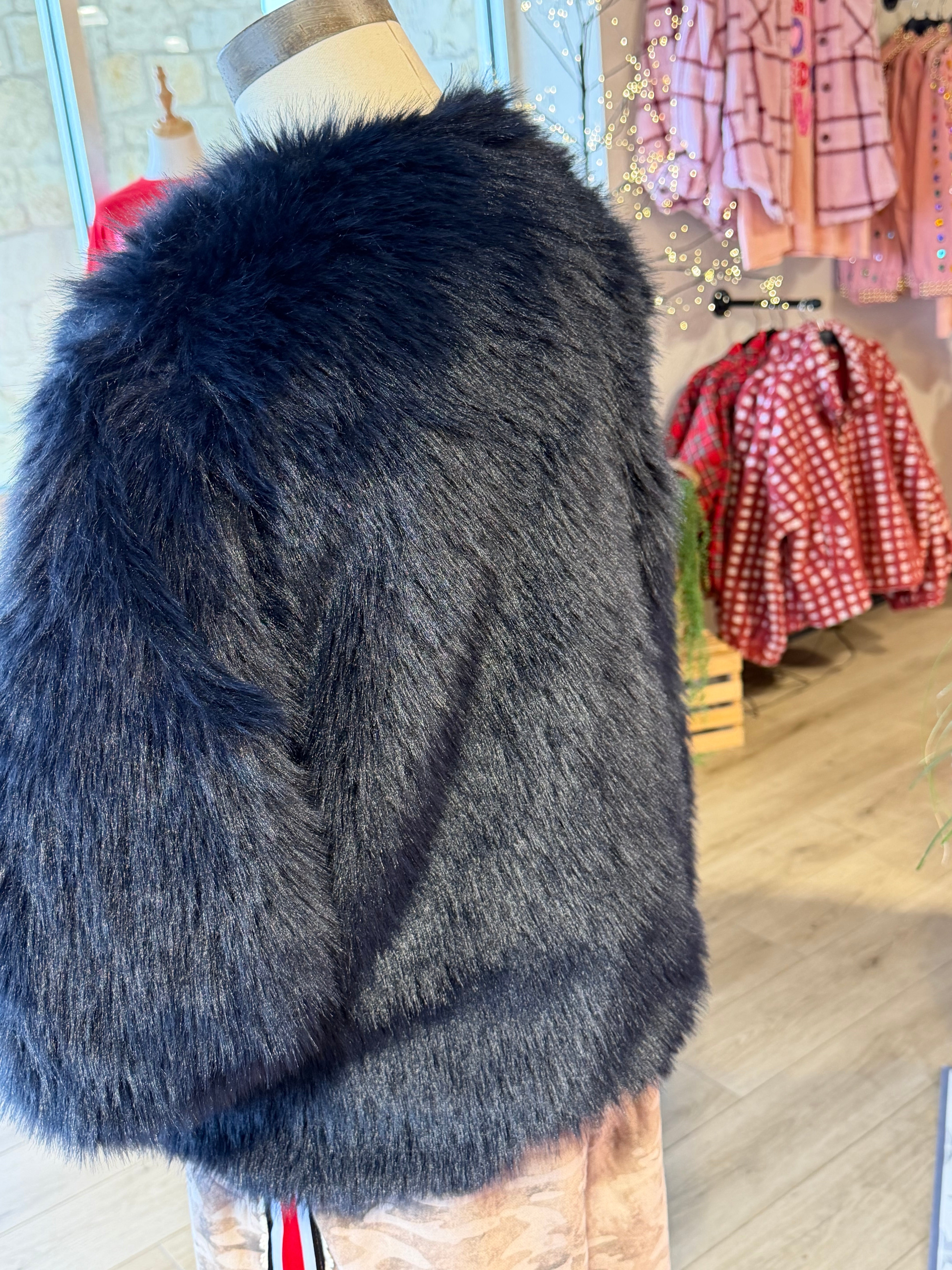 Midnight Faux Fur Jacket