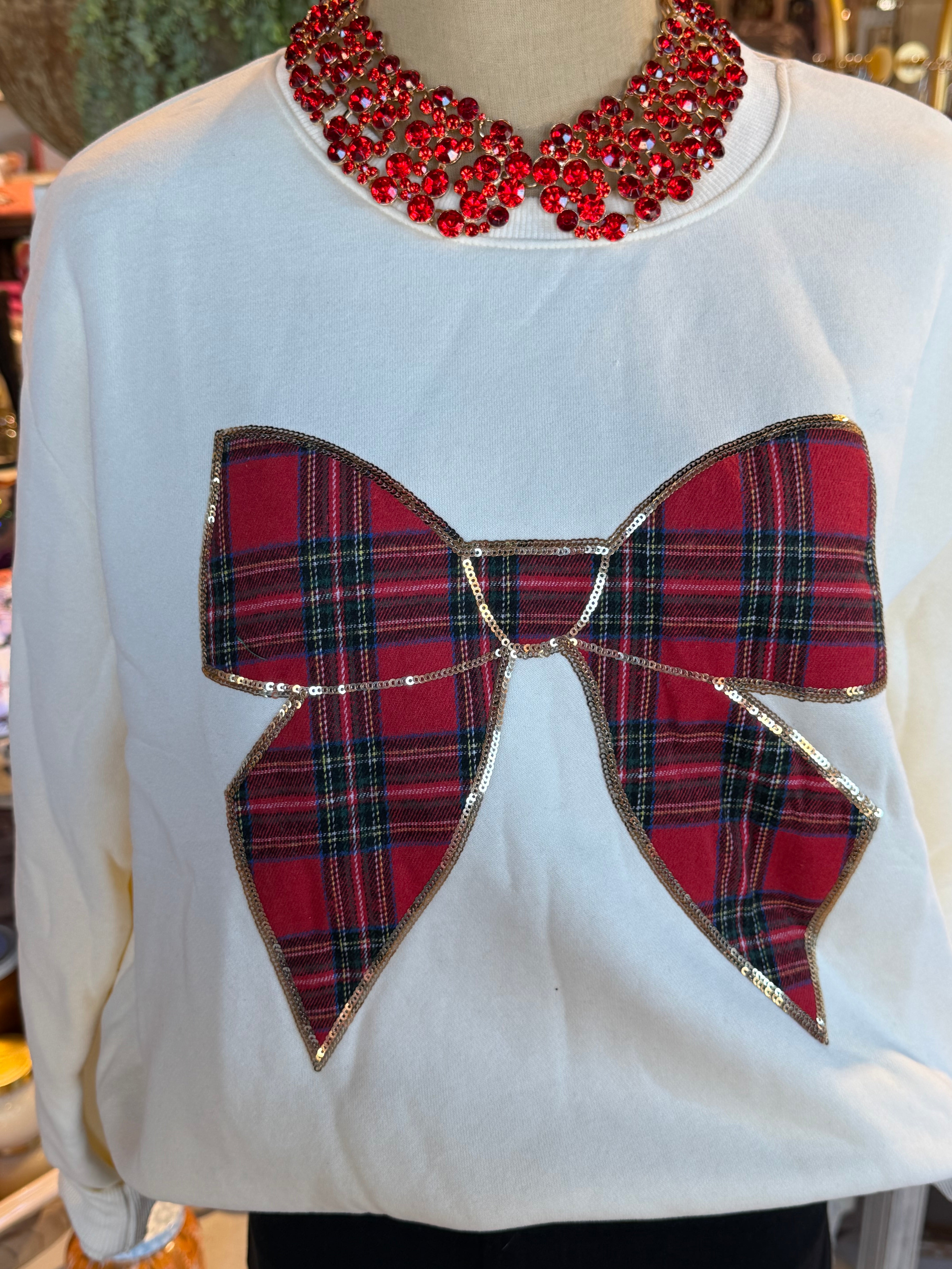 Plaid Bow Top
